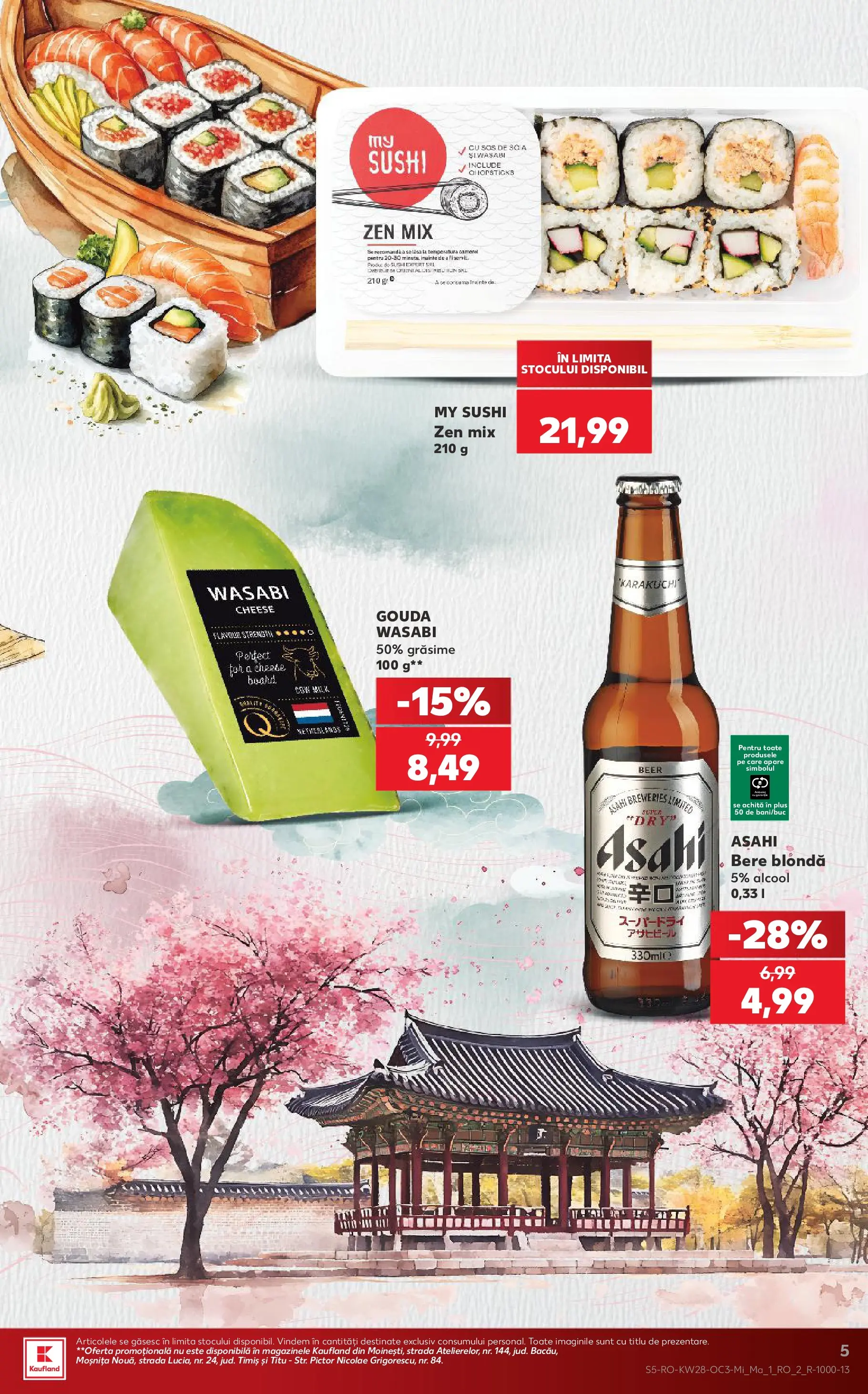 Catalog Kaufland 8 - 13 Iulie 2026 | Pagina 5 | Produse: Sushi, Bere, Sos, Gouda
