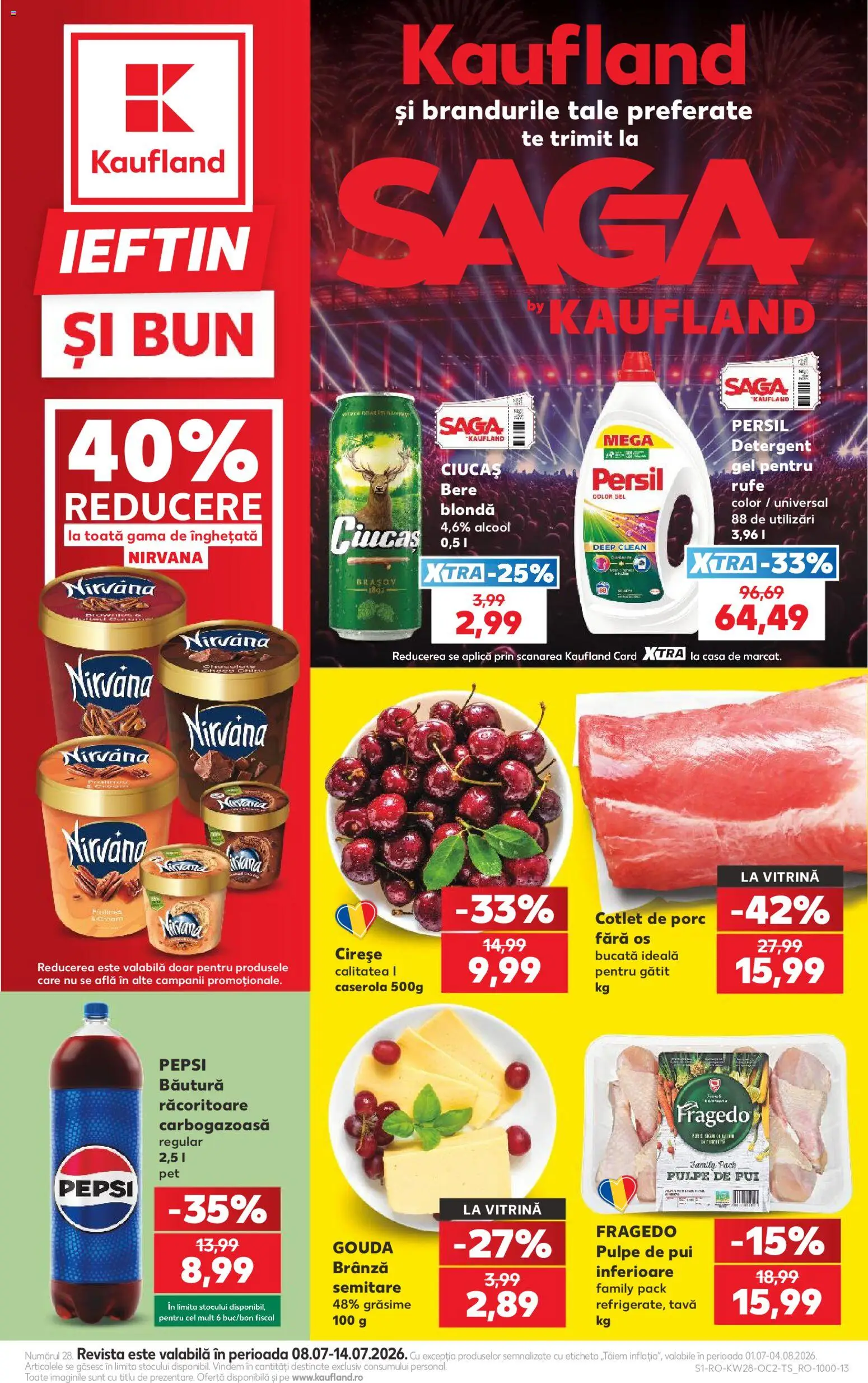 Catalog Kaufland 8 - 13 Iulie 2026 | Pagina 1 | Produse: Lait de coco, Detergent, Cireșe, Înghețată