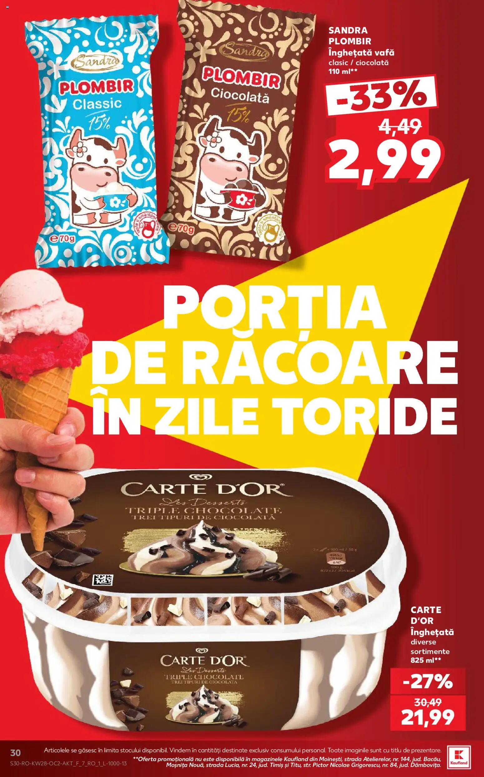 Catalog Kaufland 8 - 13 Iulie 2026 | Pagina 30 | Produse: Cadă, Ciocolată, Înghețată