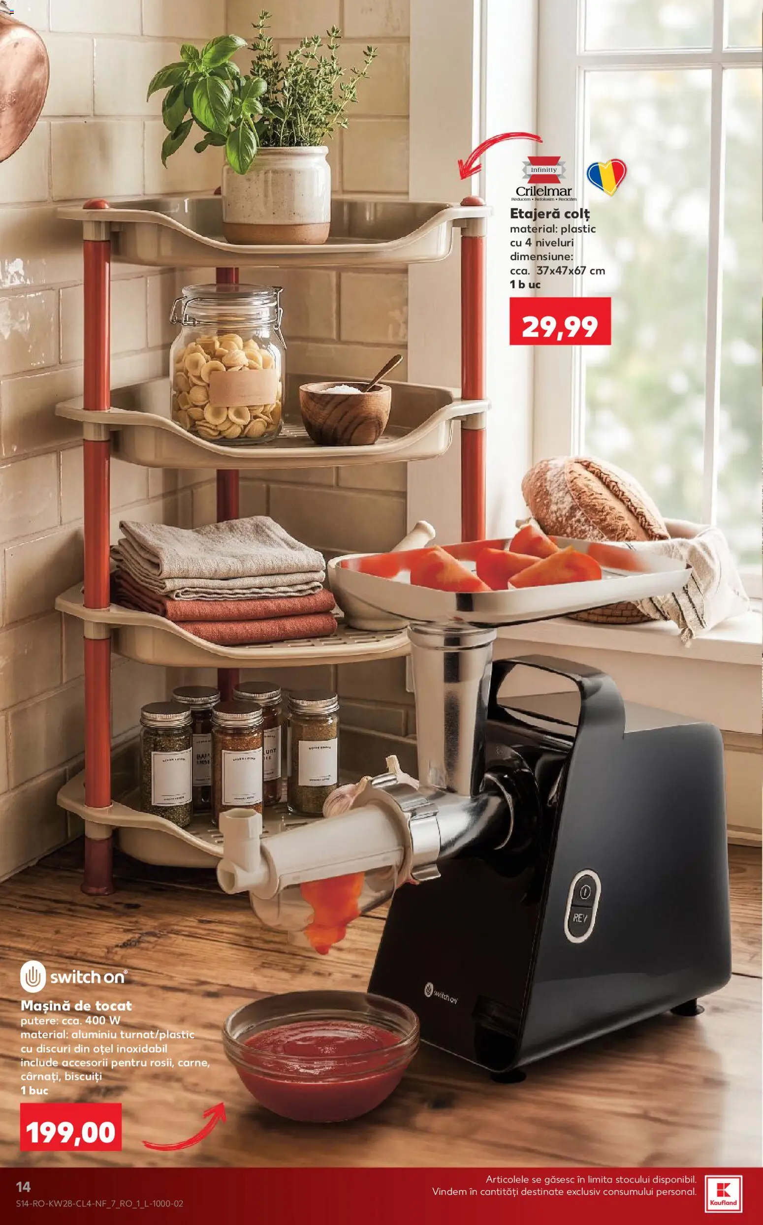 Catalog Kaufland 8 - 13 Iulie 2026 | Pagina 14 | Produse: Mașină de tocat, Etajeră