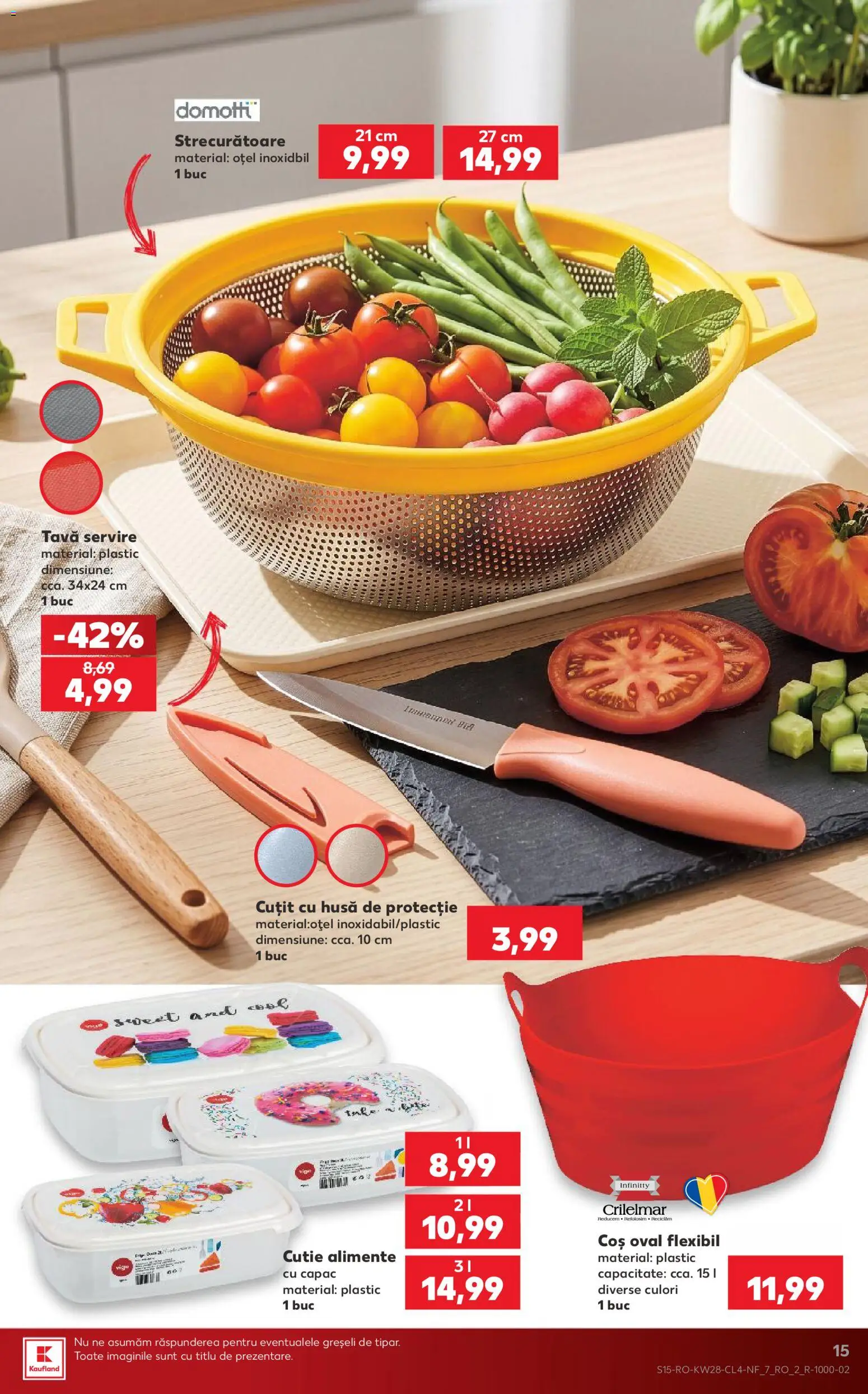 Catalog Kaufland 8 - 13 Iulie 2026 | Pagina 15 | Produse: Cutie alimente, Coș, Cutie, Cuțit