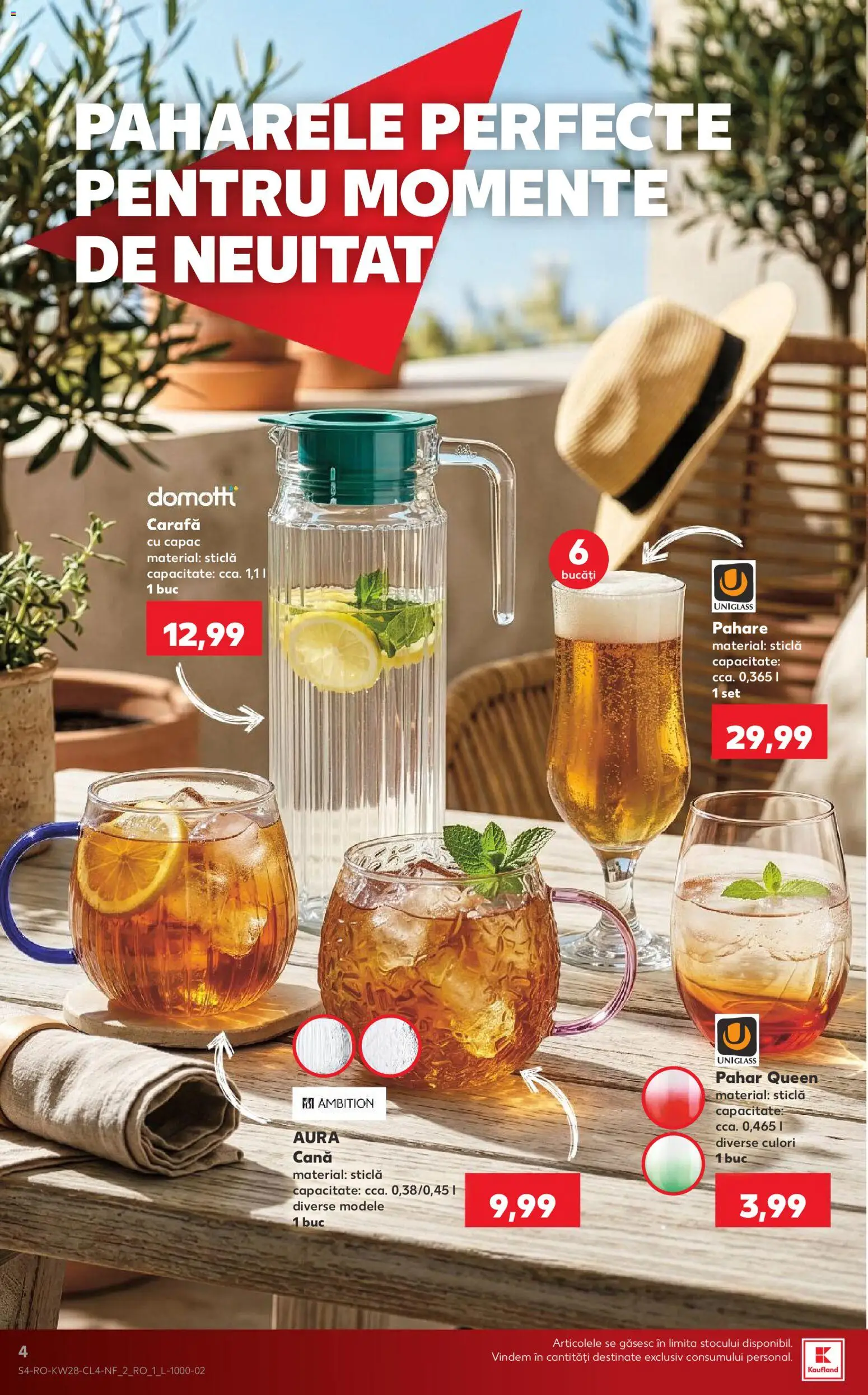 Catalog Kaufland 8 - 13 Iulie 2026 | Pagina 4 | Produse: Pahare, Carafă