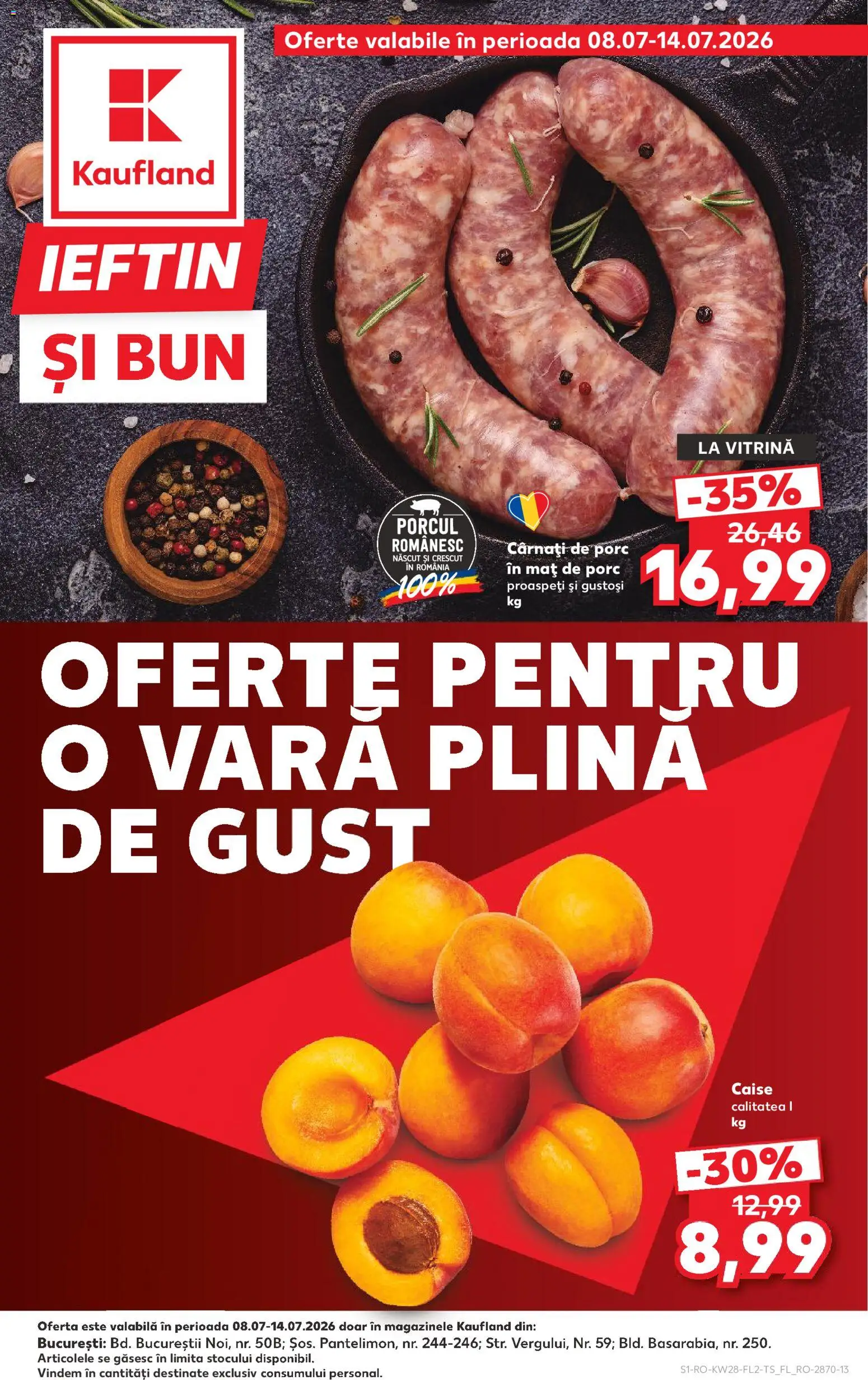 Catalog Kaufland 8 - 13 Iulie 2026 | Pagina 1 | Produse: Vitrină, Ahtapot, Cârnați