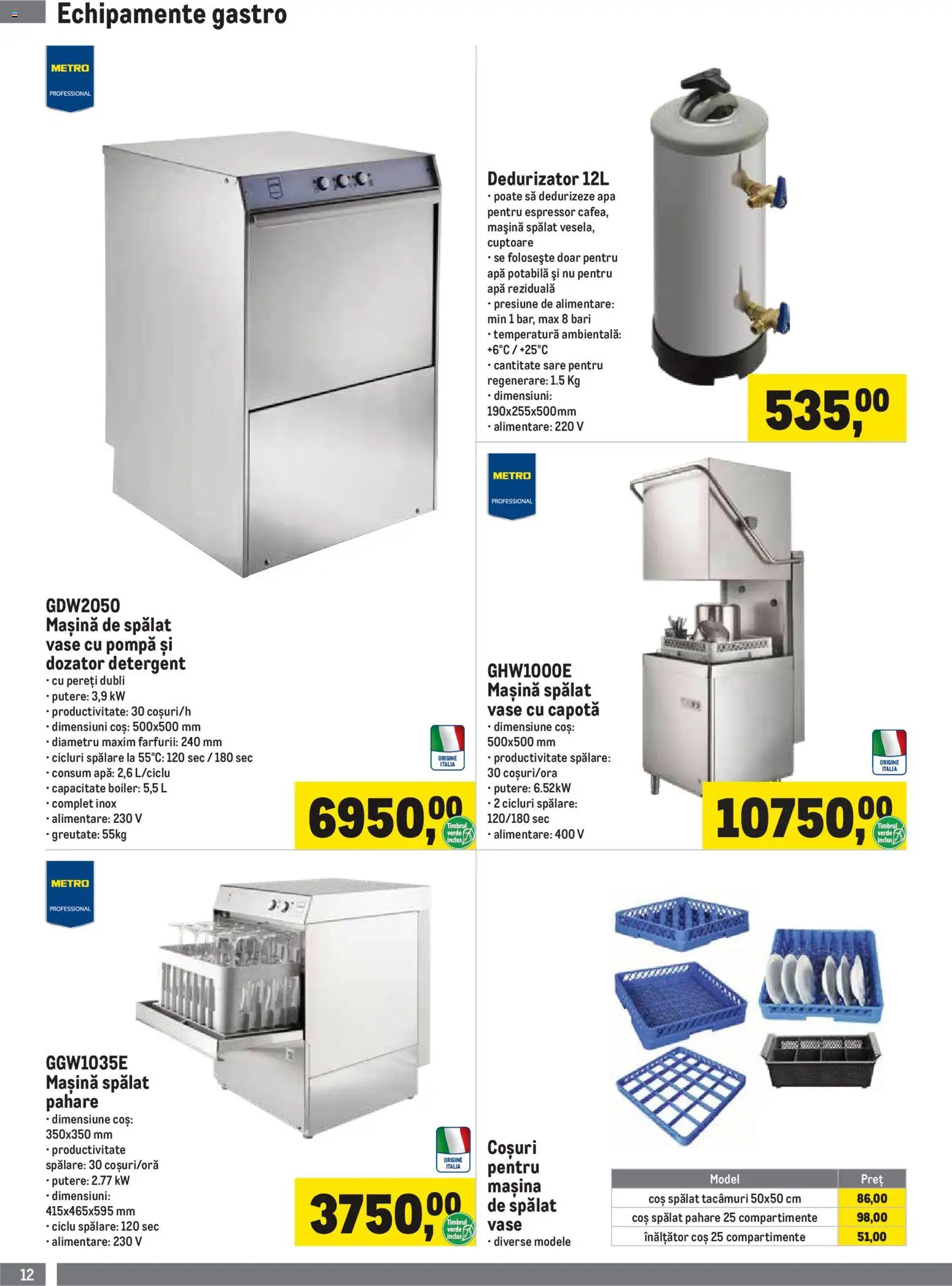 Catalog METRO 1 Iulie - 29 Septembrie 2026 | Pagina 12 | Produse: Boiler, Pahare, Detergent, Apă