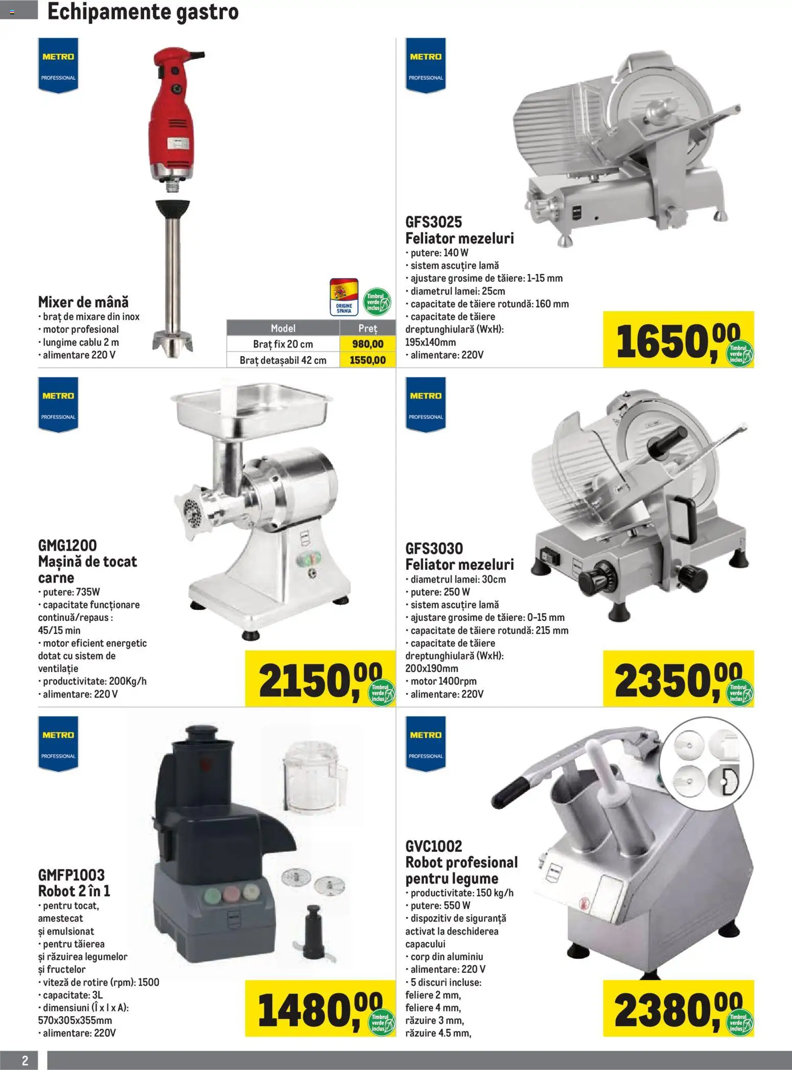 Catalog METRO 1 Iulie - 29 Septembrie 2026 | Pagina 2 | Produse: Cablu, Mixer, Robot, Legume