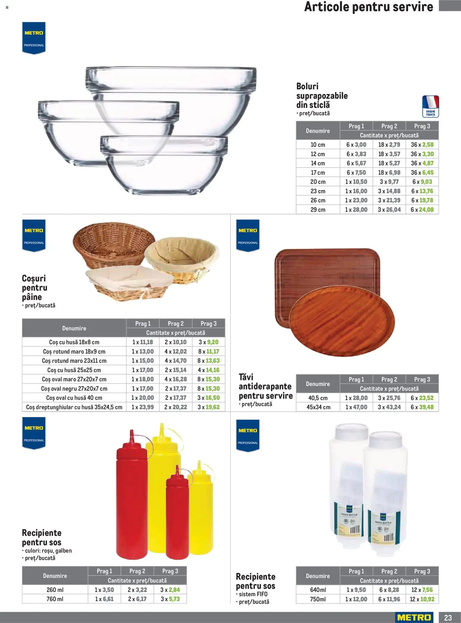 Catalog METRO 1 Iulie - 29 Septembrie 2026 | Pagina 23 | Produse: Coș, Recipiente, Pâine, Sos