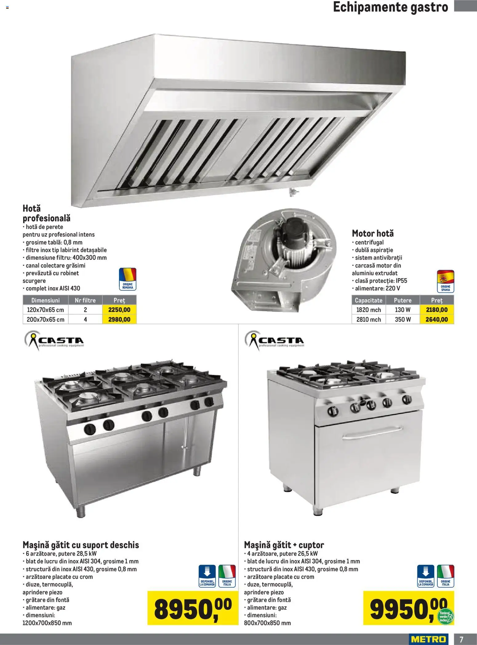 Catalog METRO 1 Iulie - 29 Septembrie 2026 | Pagina 7 | Produse: Hotă, Carcasă, Cuptor, Tablă