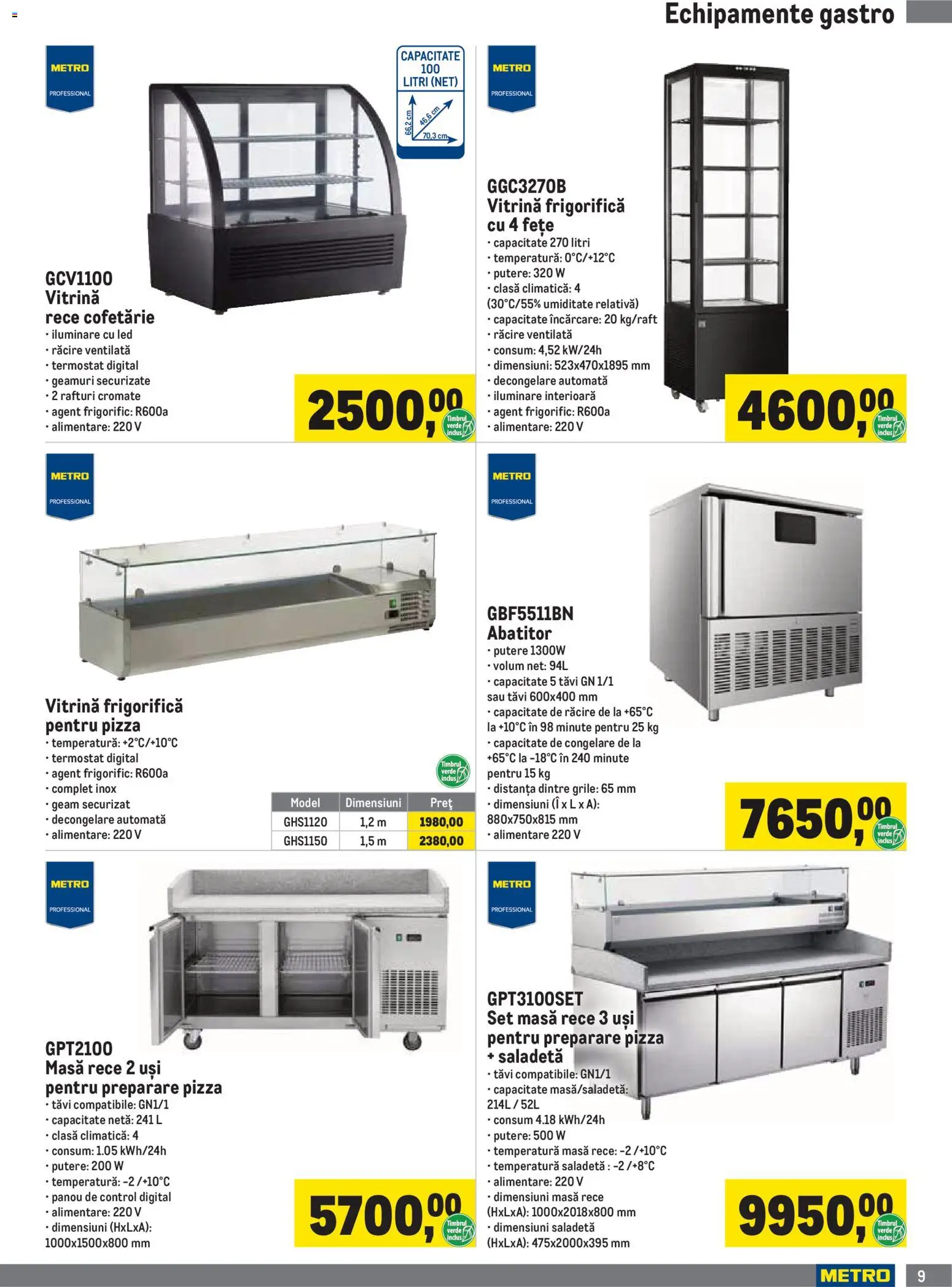 Catalog METRO 1 Iulie - 29 Septembrie 2026 | Pagina 9 | Produse: Masă, Babak, Vitrină, Pizza