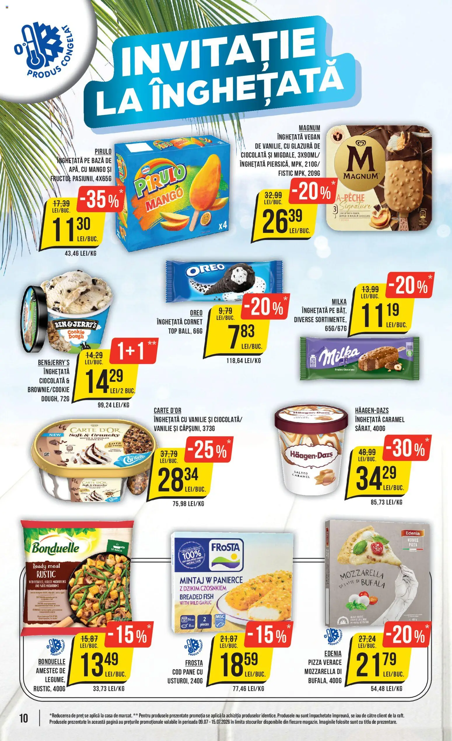 Catalog Mega Image 9 - 14 Iulie 2026 | Pagina 10 | Produse: Pizza, Înghețată, Legume, Mango