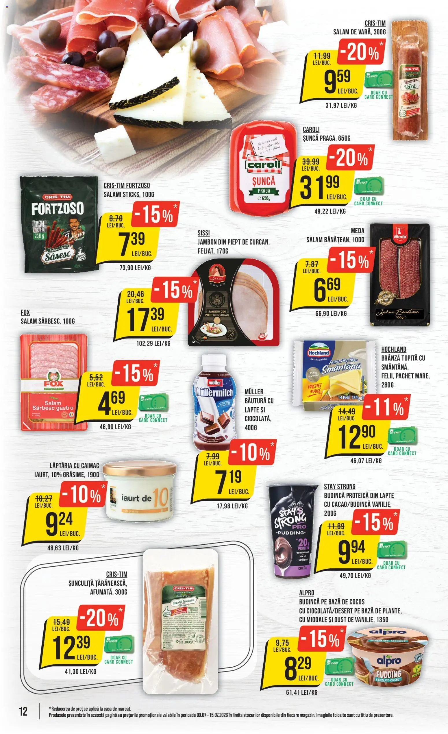 Catalog Mega Image 9 - 14 Iulie 2026 | Pagina 12 | Produse: Brânză, Salam, Șuncă, Smântână