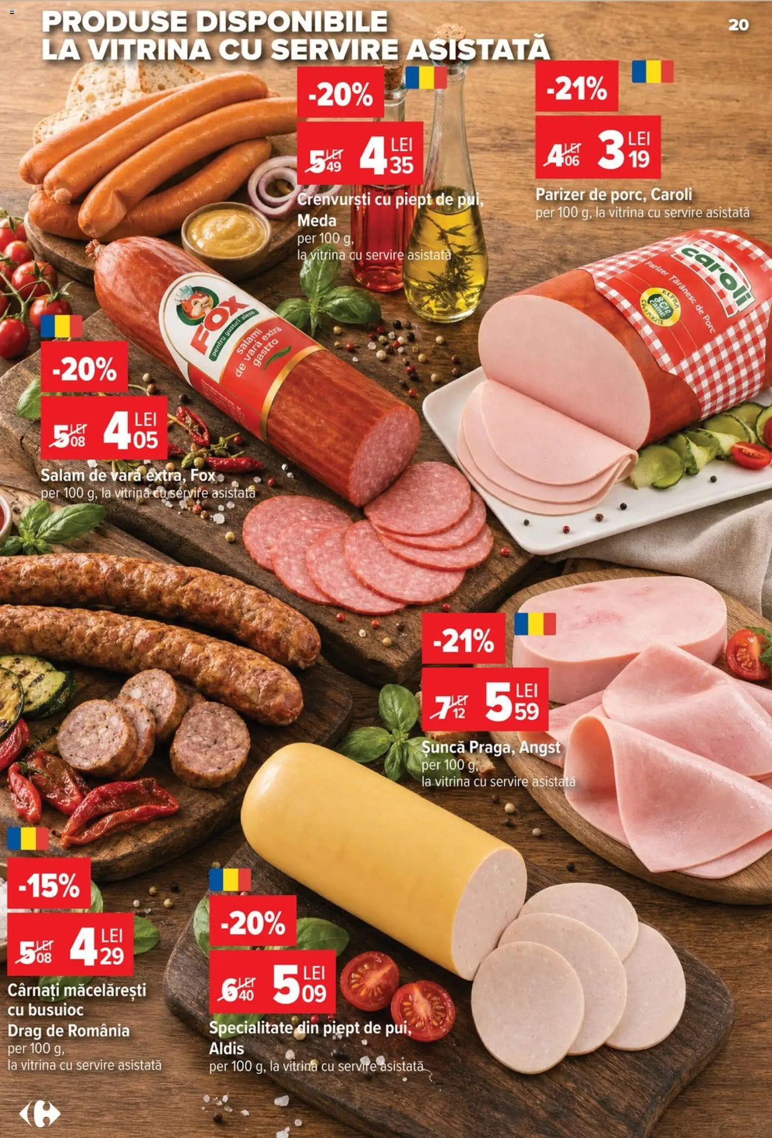 Catalog Carrefour 8 - 13 Iulie 2026 | Pagina 21 | Produse: Vitrină, Crenvurști, Șuncă, Parizer