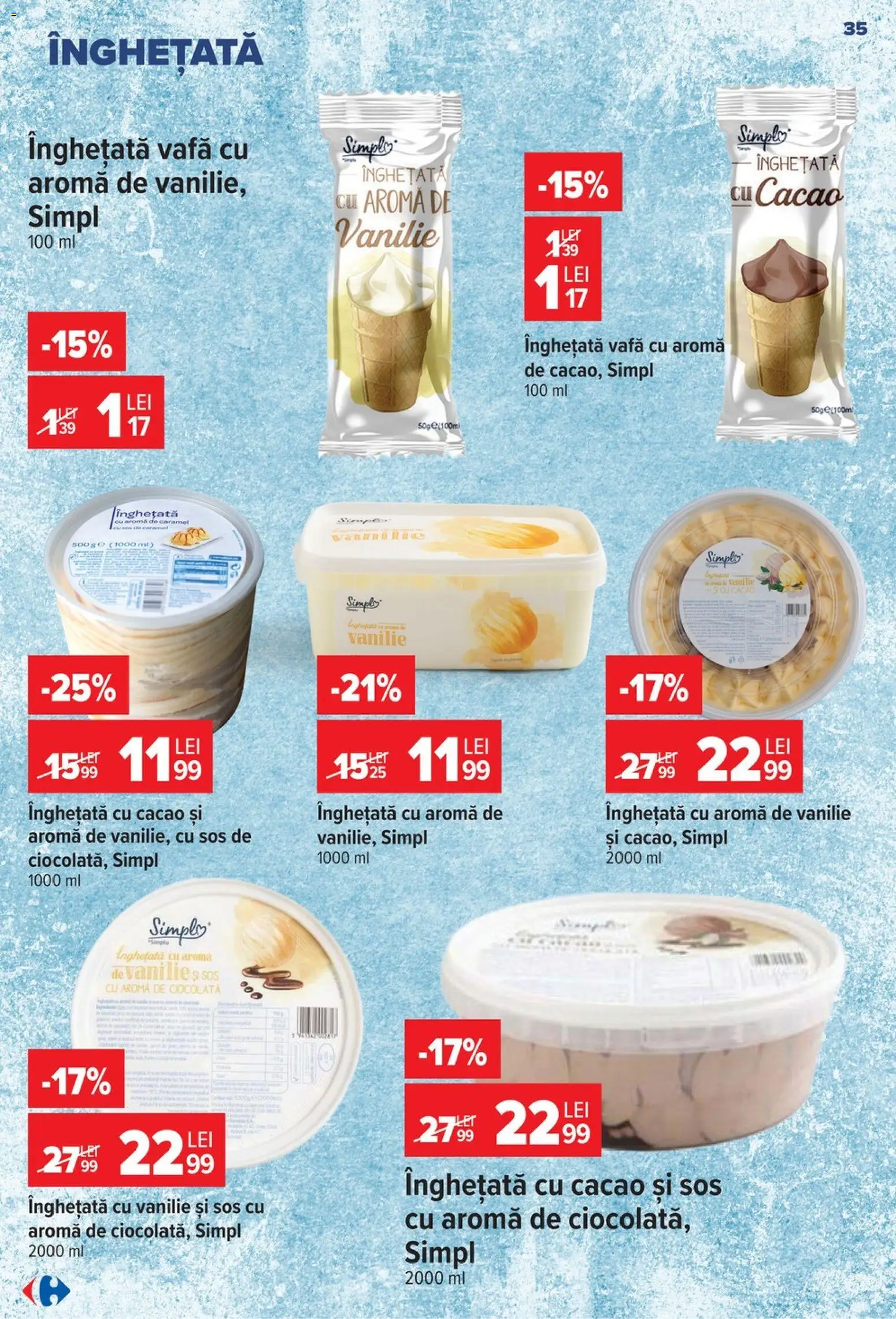 Catalog Carrefour 8 - 13 Iulie 2026 | Pagina 36 | Produse: Ciocolată, Cacao, Înghețată, Sos