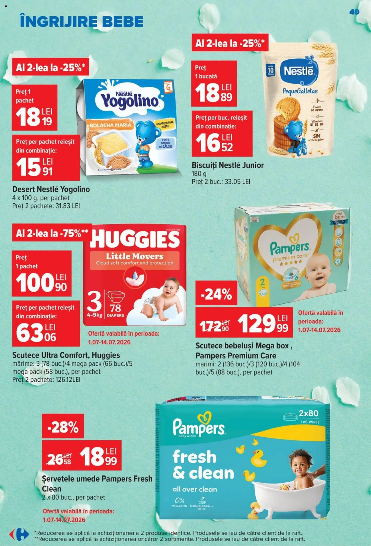 Catalog Carrefour 8 - 13 Iulie 2026 | Pagina 50 | Produse: Pară, Pomelo, Șervețele umede, Scutece