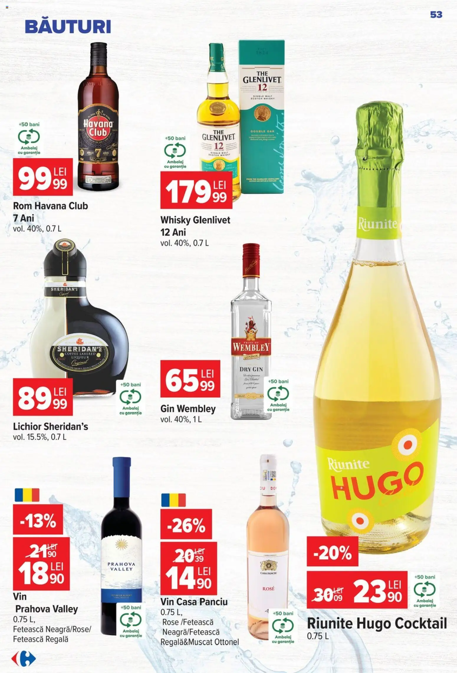 Catalog Carrefour 8 - 13 Iulie 2026 | Pagina 54 | Produse: Lichior, Vin, Klementiinit, Gin