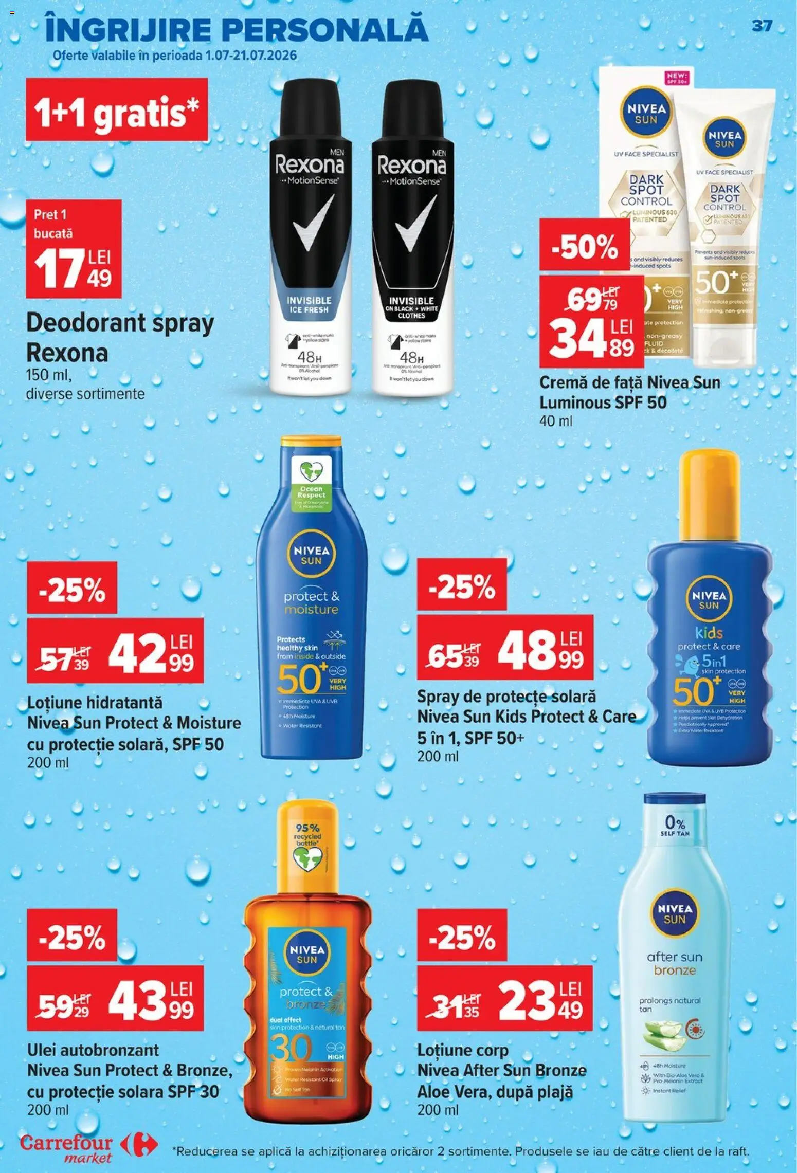 Catalog Carrefour 8 - 13 Iulie 2026 | Pagina 38 | Produse: Şerit ödül, Ulei, Protecție solară, Deodorant
