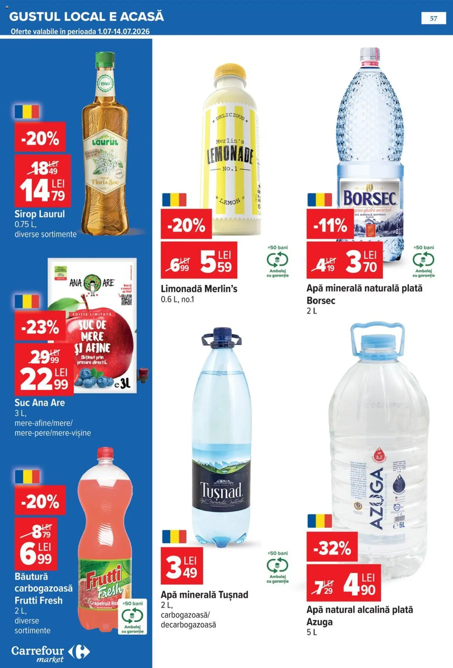 Catalog Carrefour 8 - 13 Iulie 2026 | Pagina 58 | Produse: Afine, Yazı tahtası kalemi, Mere, Apă