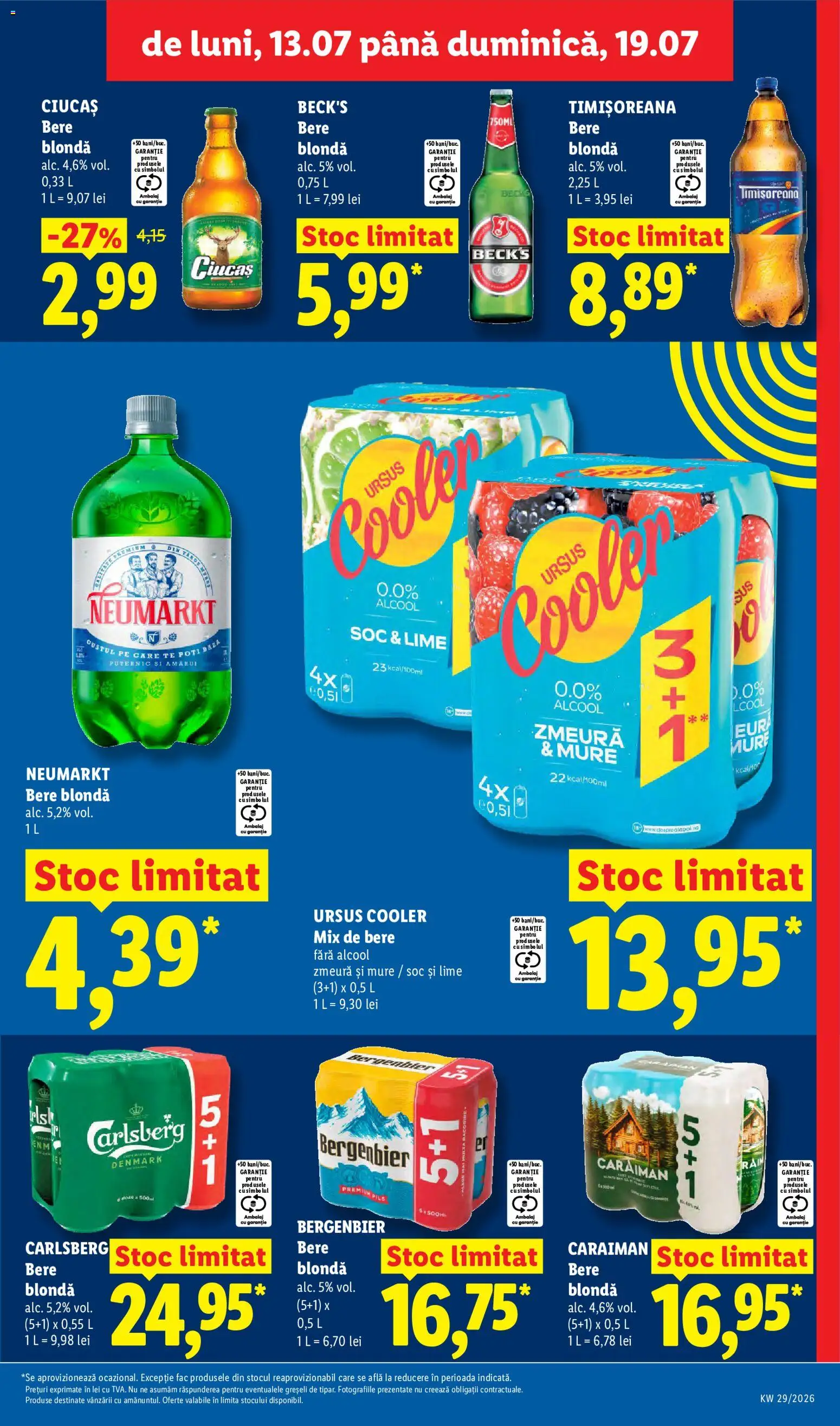 Catalog LIDL 13 - 18 Iulie 2026 | Pagina 19 | Produse: Lime, Zmeură, Bere, Plastik Kulübe