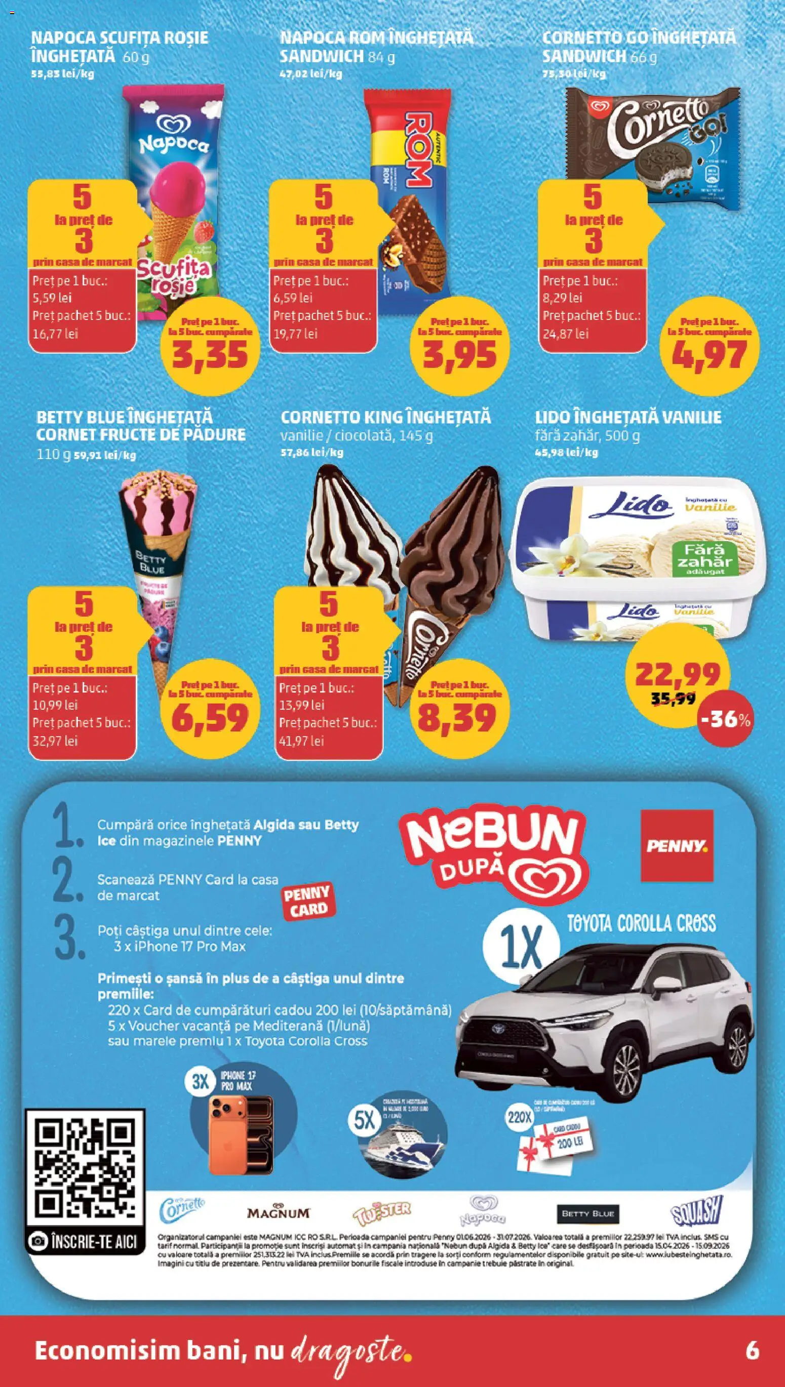 Catalog PENNY Market 8 - 13 Iulie 2026 | Pagina 6 | Produse: Rom, Înghețată, Fructe, Zahăr