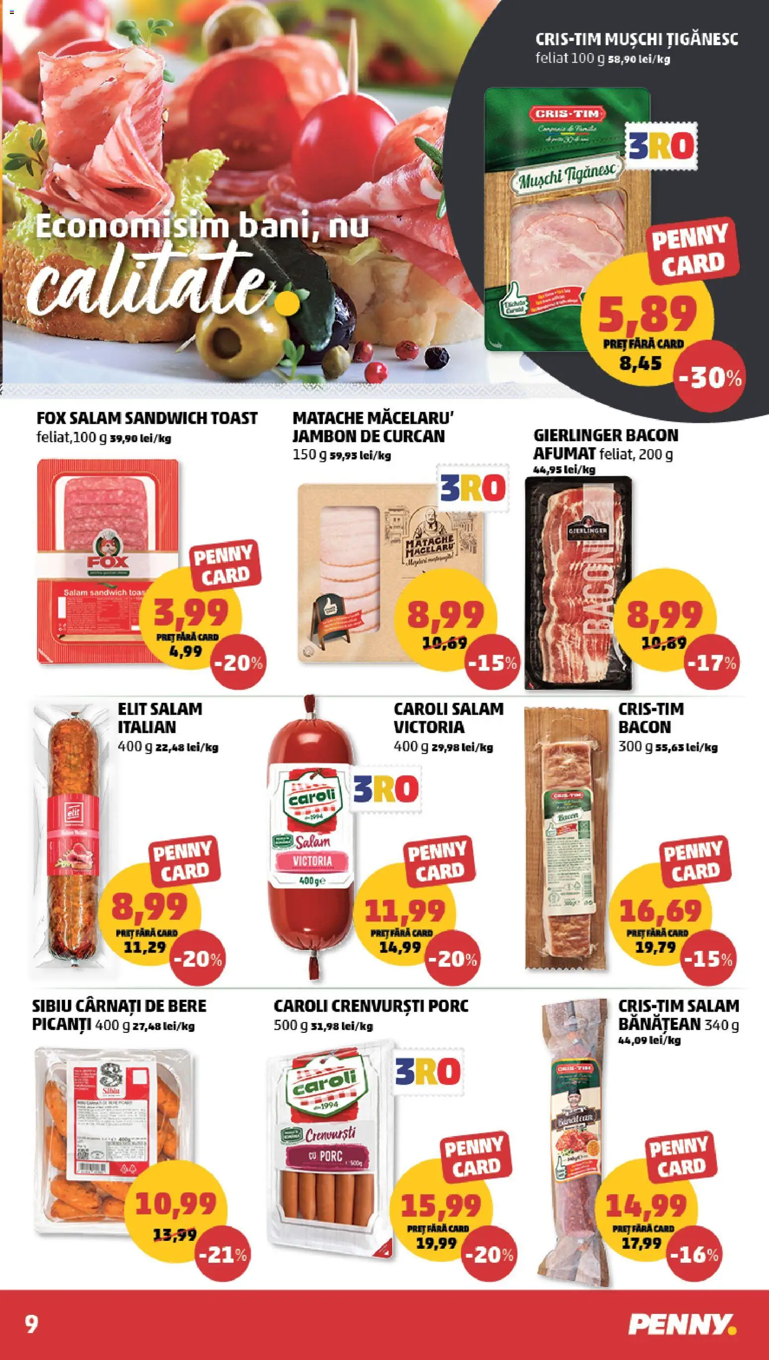 Catalog PENNY Market 8 - 13 Iulie 2026 | Pagina 9 | Produse: Bacon, Salam, Bere, Cârnați