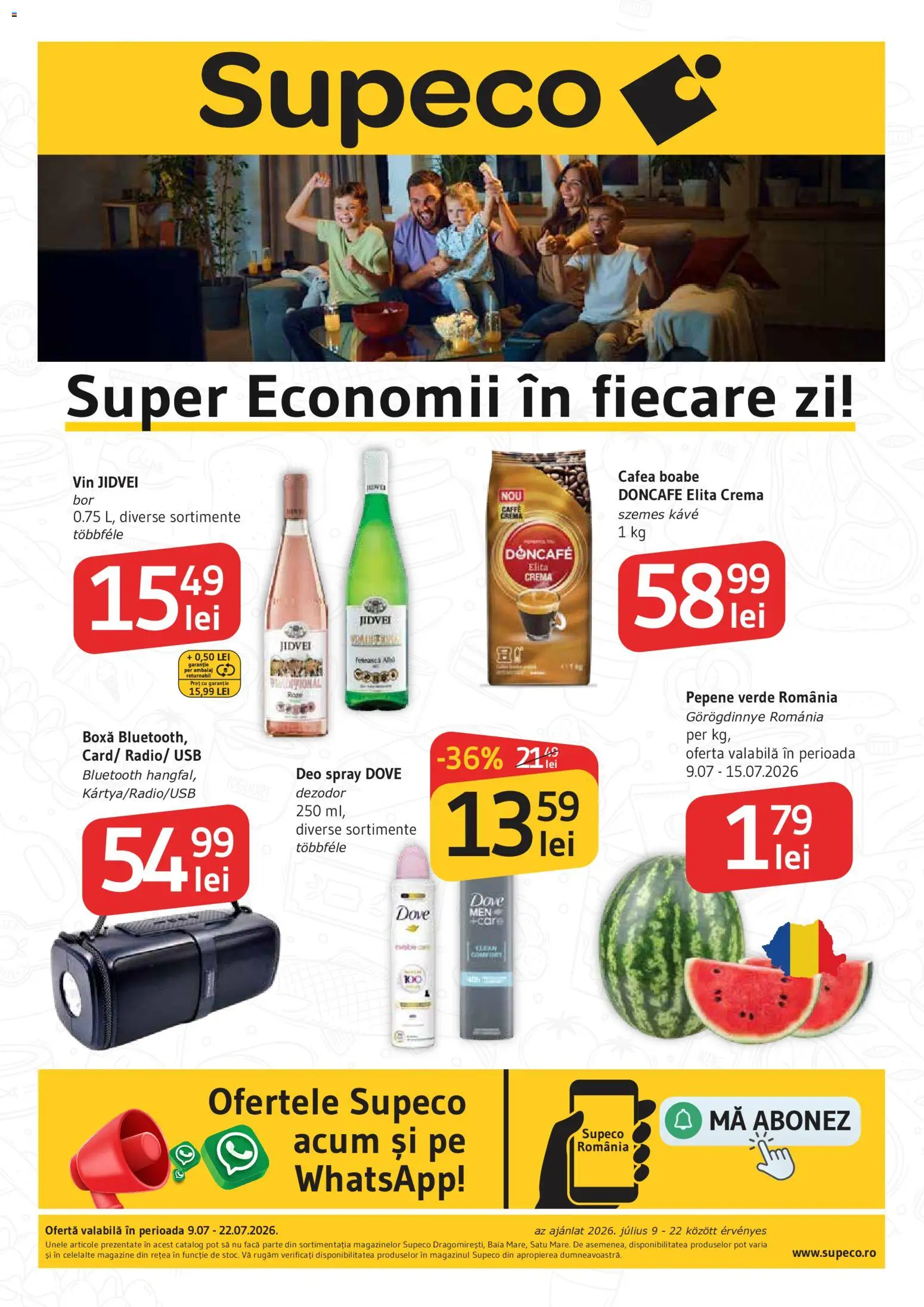 Catalog Supeco 9 - 21 Iulie 2026 | Pagina 1 | Produse: Pepene Verde, Usb, Cremă, Cafea