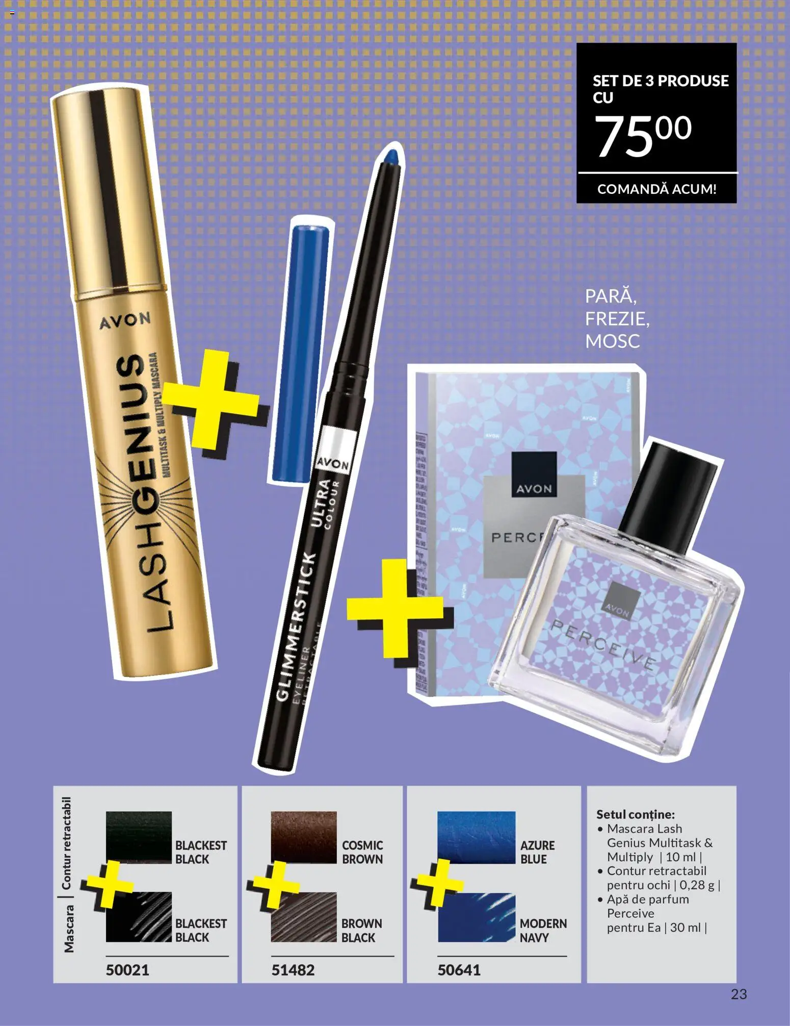 Catalog Avon 9 - 30 Iulie 2026 | Pagina 23 | Produse: Apă de parfum, Parfum, Mascara, Apă