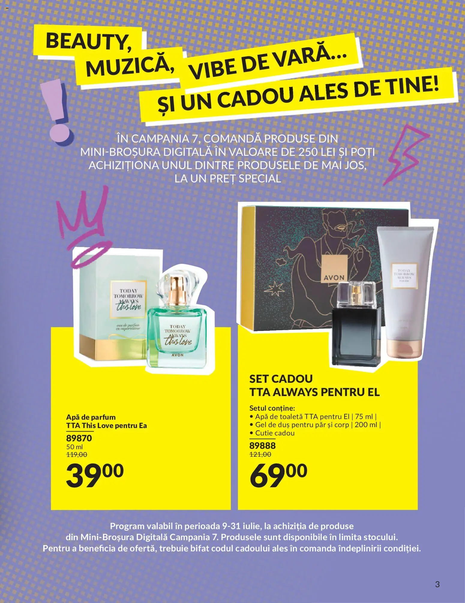 Catalog Avon 9 - 30 Iulie 2026 | Pagina 3 | Produse: Toaletă, Duș, Apă de toaletă, Gel de duș