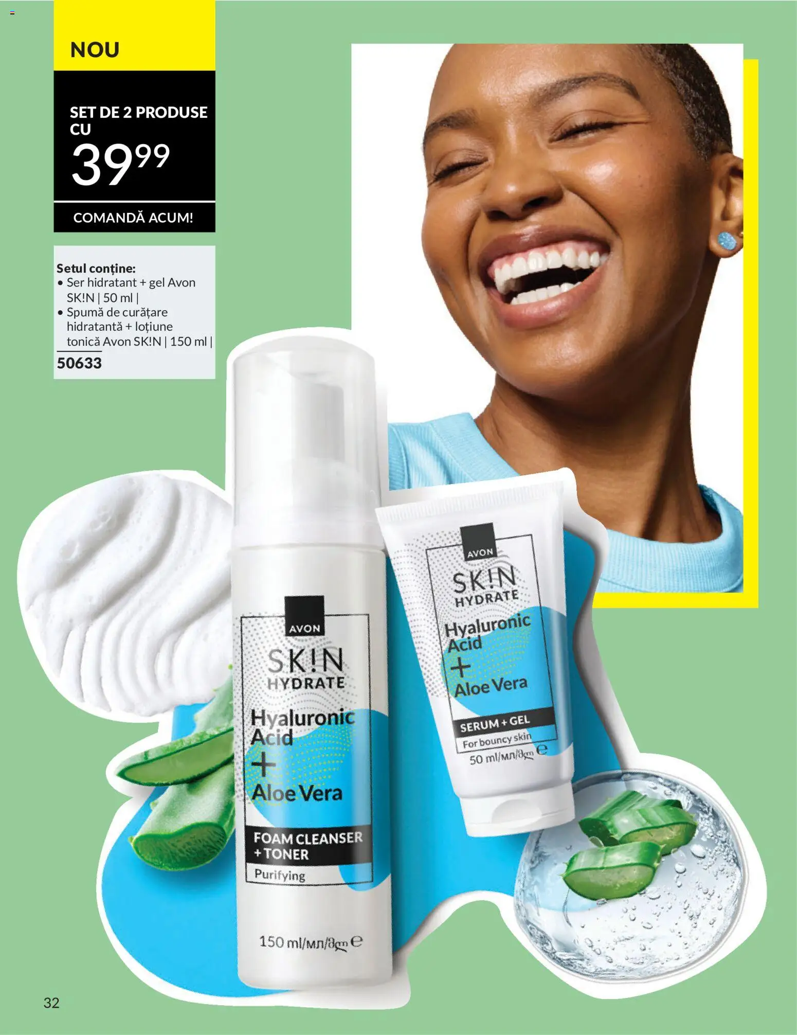Catalog Avon 9 - 30 Iulie 2026 | Pagina 32 | Produse: Loțiune tonică, Serum, Toner, Aloe vera