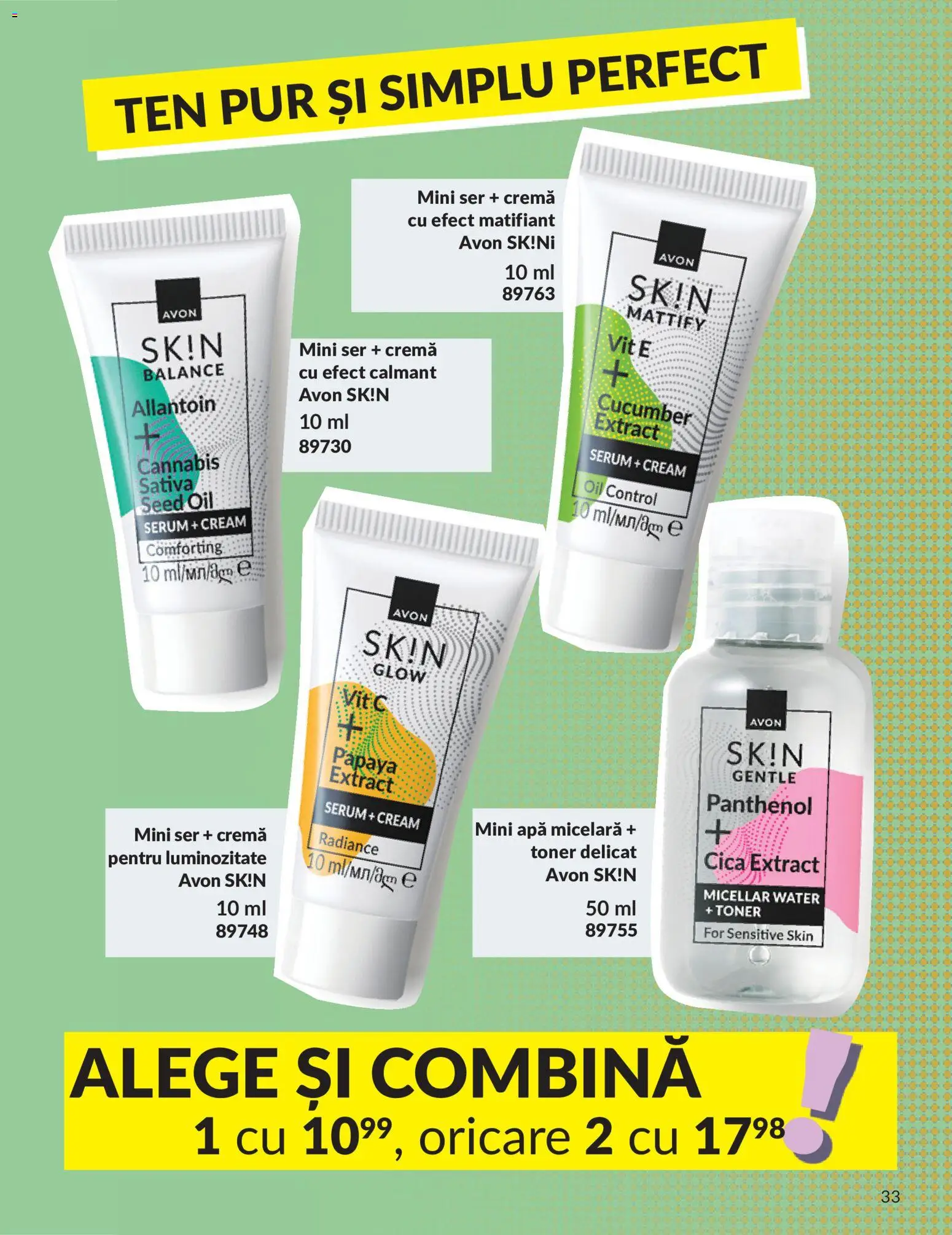 Catalog Avon 9 - 30 Iulie 2026 | Pagina 33 | Produse: Serum, Cremă, Apă micelară, Boncuklu Oyuncakları