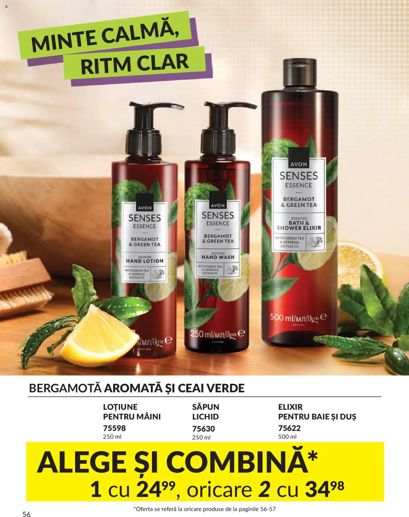 Catalog Avon 9 - 30 Iulie 2026 | Pagina 56 | Produse: Elixir, Duș, Săpun, Ceai