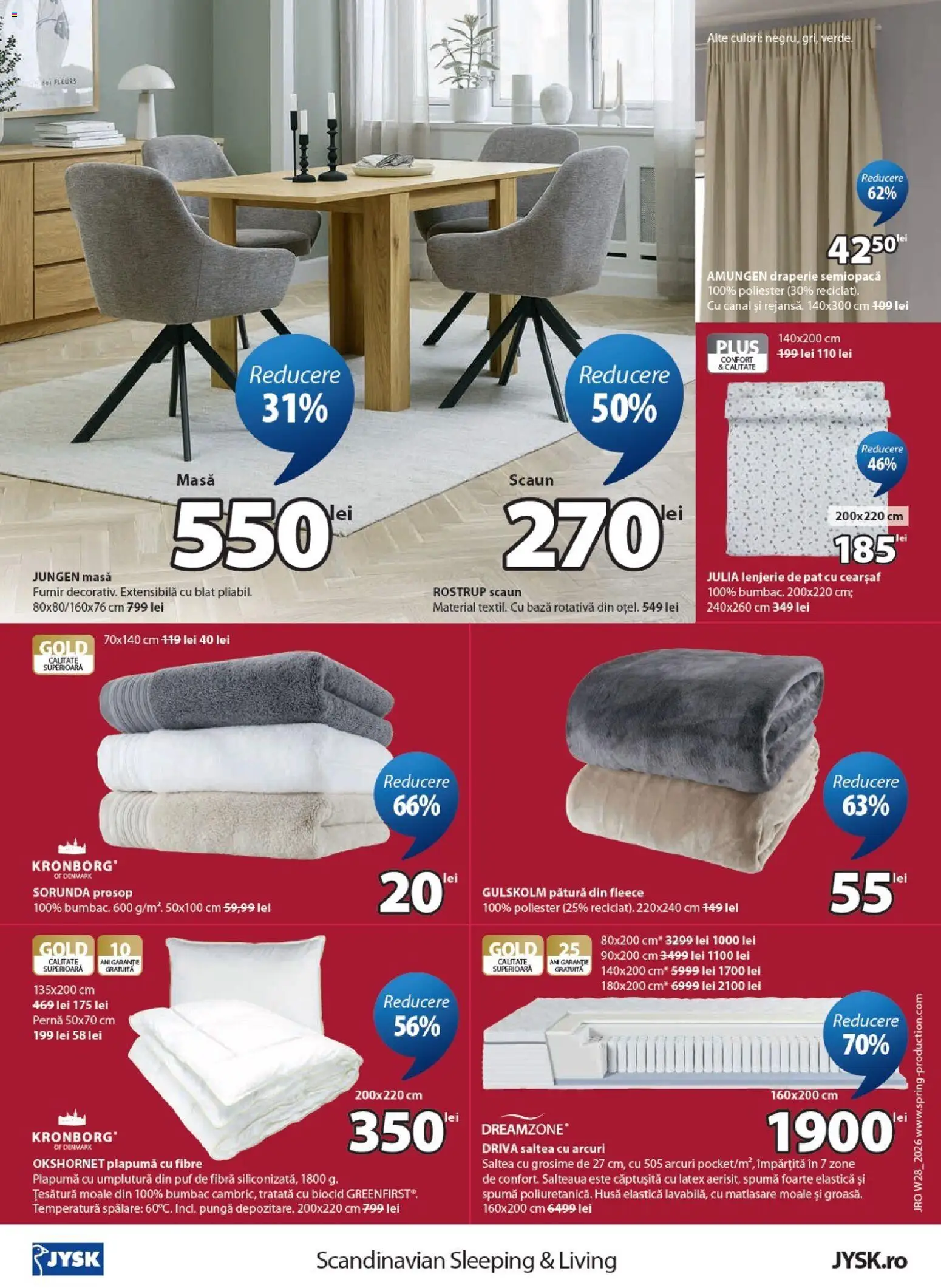 Catalog JYSK 9 - 24 Iulie 2026 | Pagina 16 | Produse: Pat, Lenjerie de pat, Pernă, Masă
