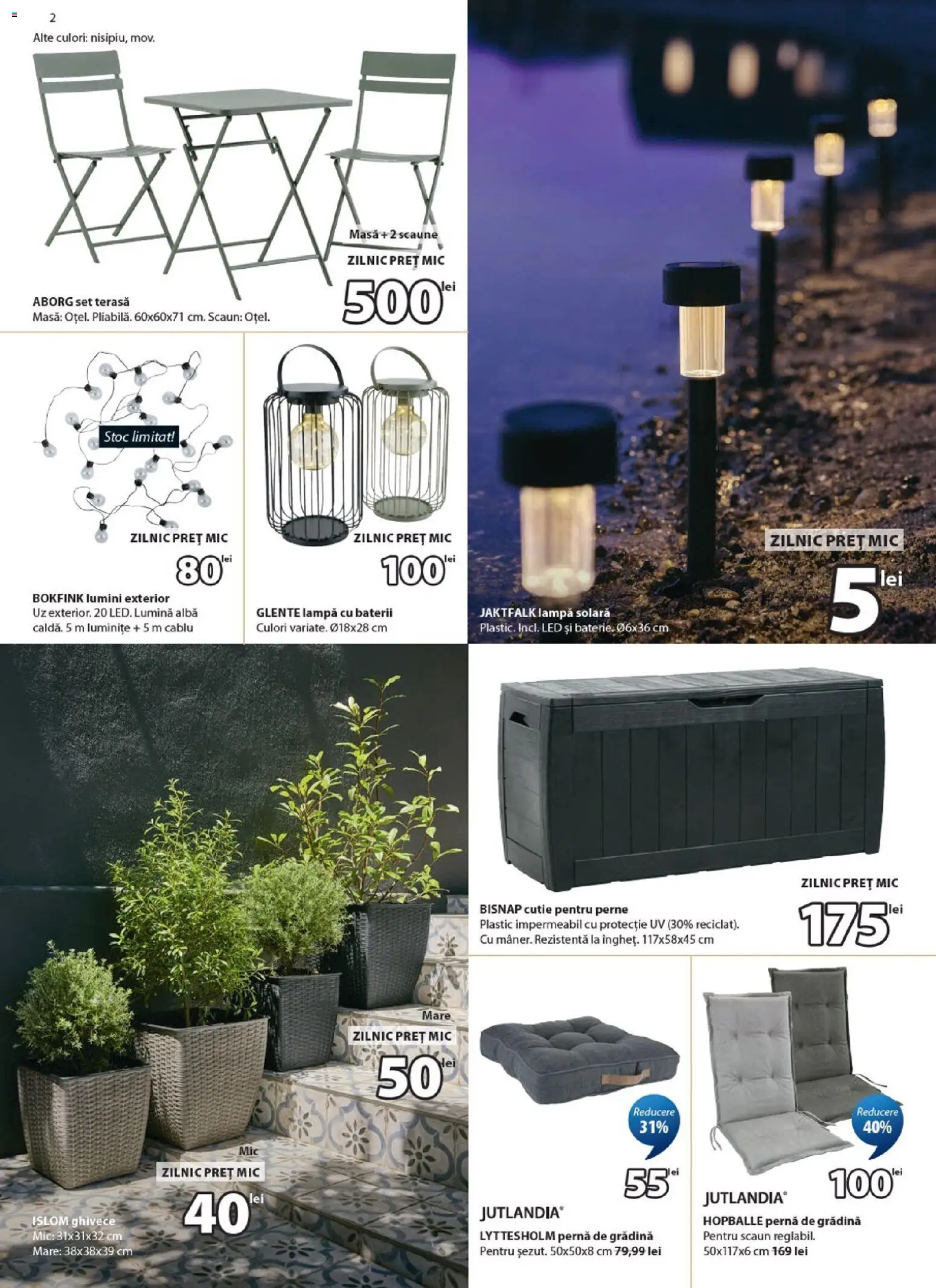 Catalog JYSK 9 - 24 Iulie 2026 | Pagina 2 | Produse: Masă, Cutie, Lampă, Baterii