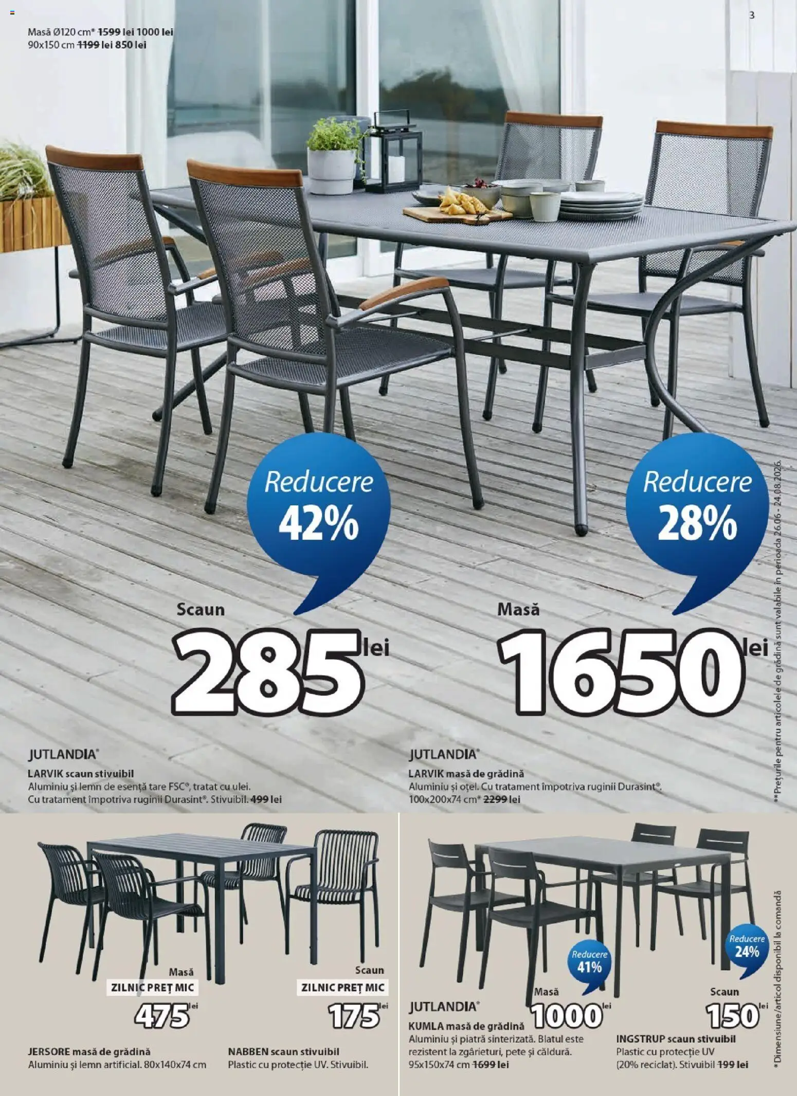 Catalog JYSK 9 - 24 Iulie 2026 | Pagina 3 | Produse: Masă, Scaun