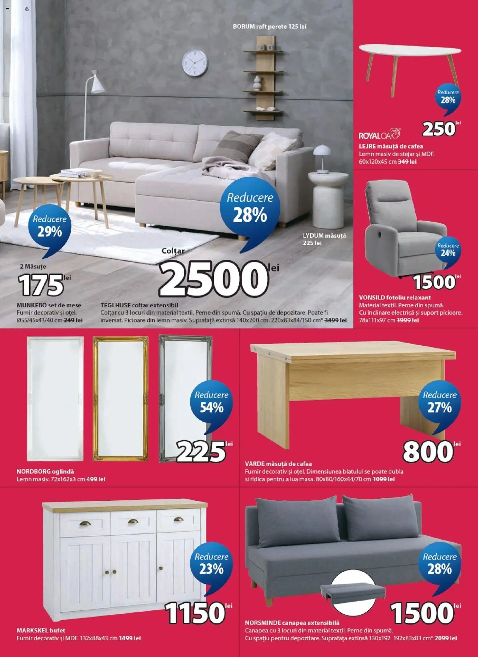 Catalog JYSK 9 - 24 Iulie 2026 | Pagina 6 | Produse: Fotoliu, Canapea, Colțar, Oglindă