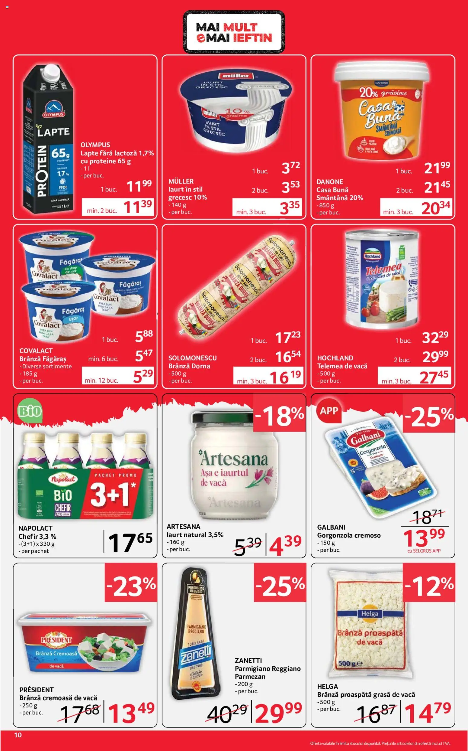 Catalog Selgros 10 - 22 Iulie 2026 | Pagina 10 | Produse: Masaüstü kılıfı, Lapte, Smântână, Parmezan