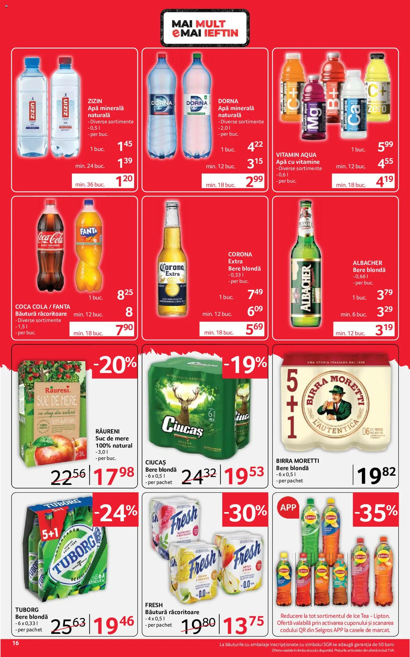 Catalog Selgros 10 - 22 Iulie 2026 | Pagina 16 | Produse: Klozet koku giderici, Apple, Suc, Apă
