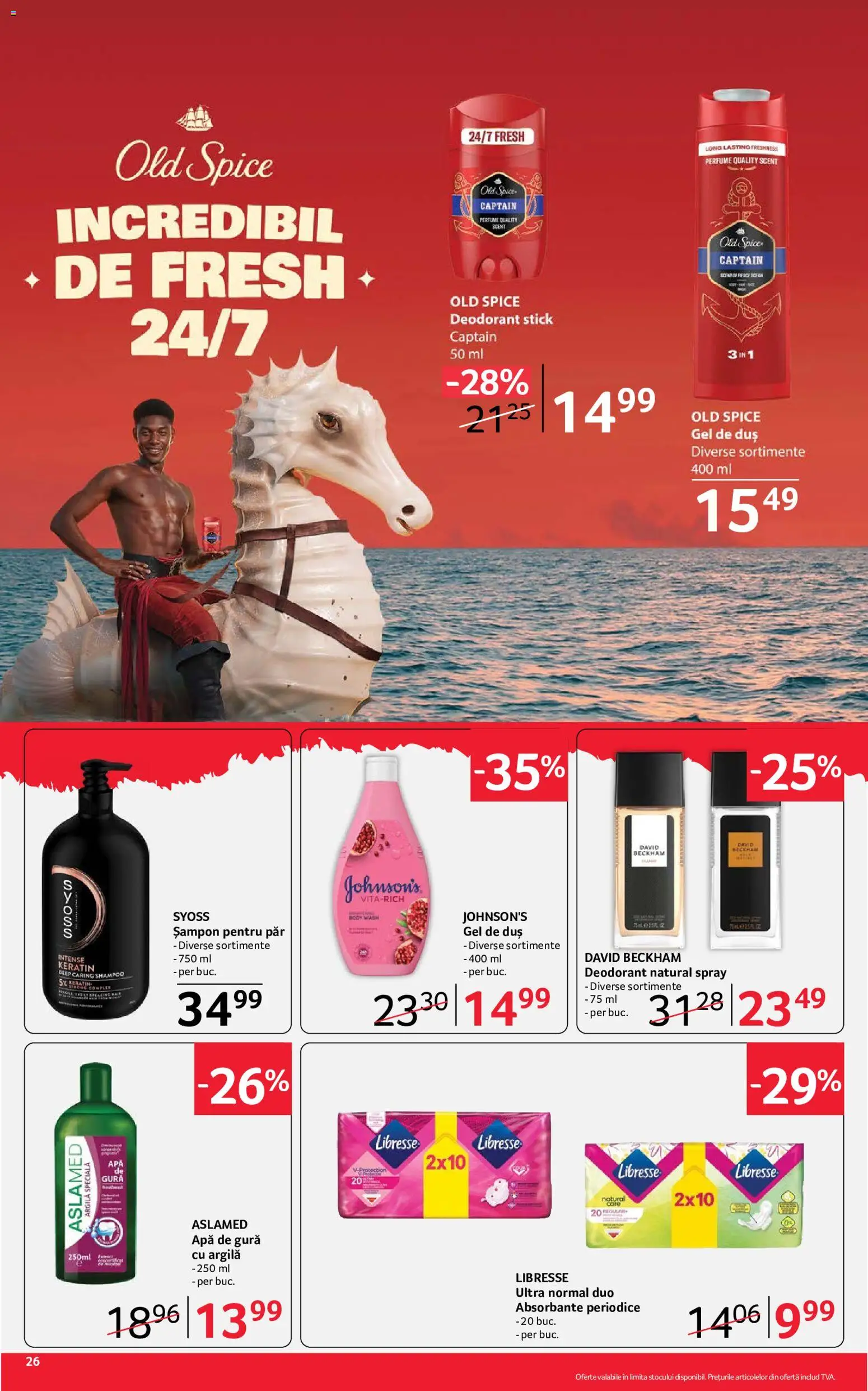Catalog Selgros 10 - 22 Iulie 2026 | Pagina 26 | Produse: Body, Duș, Absorbante, Apă