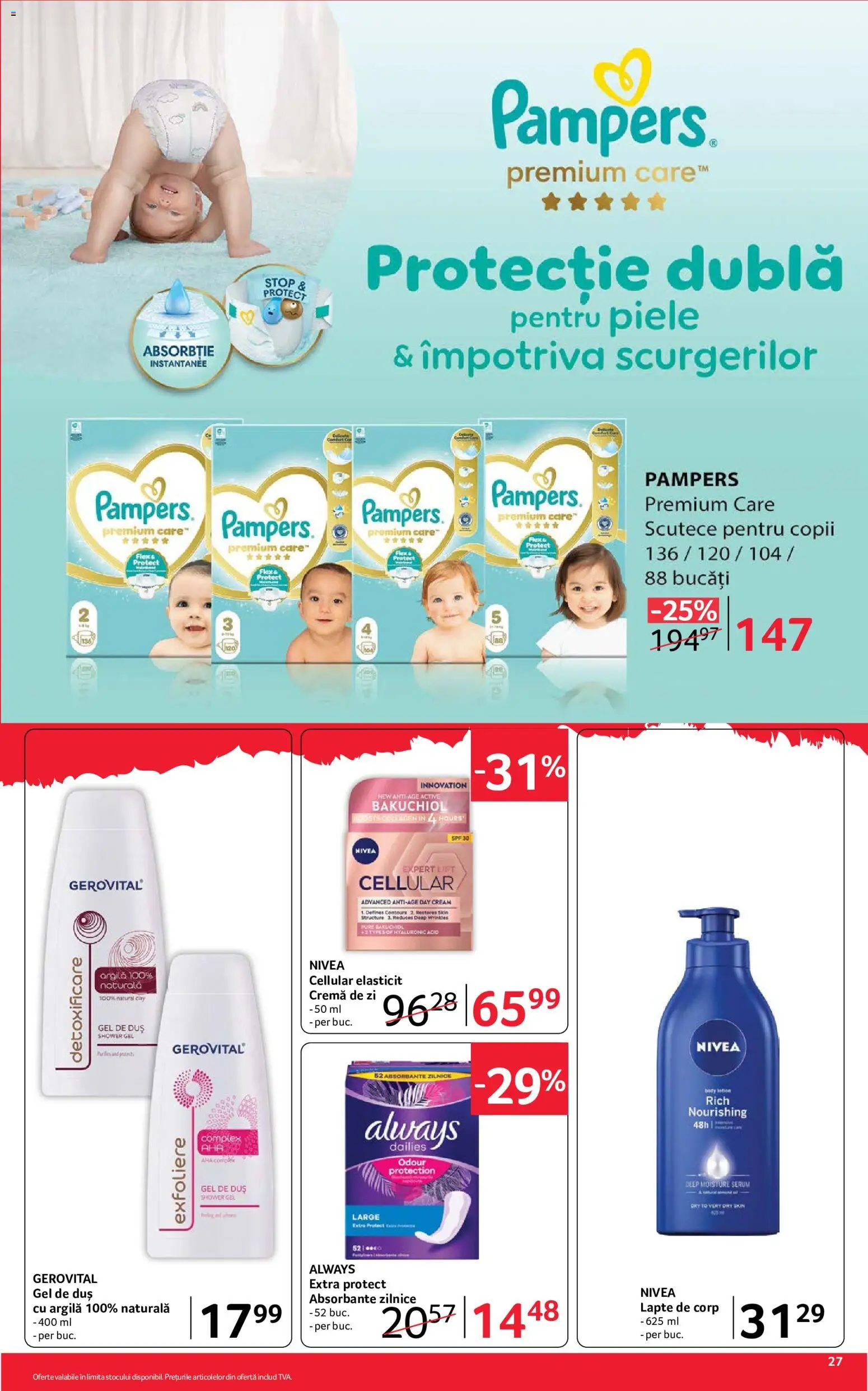 Catalog Selgros 10 - 22 Iulie 2026 | Pagina 27 | Produse: Serum, Cremă, Gel de duș, Scutece