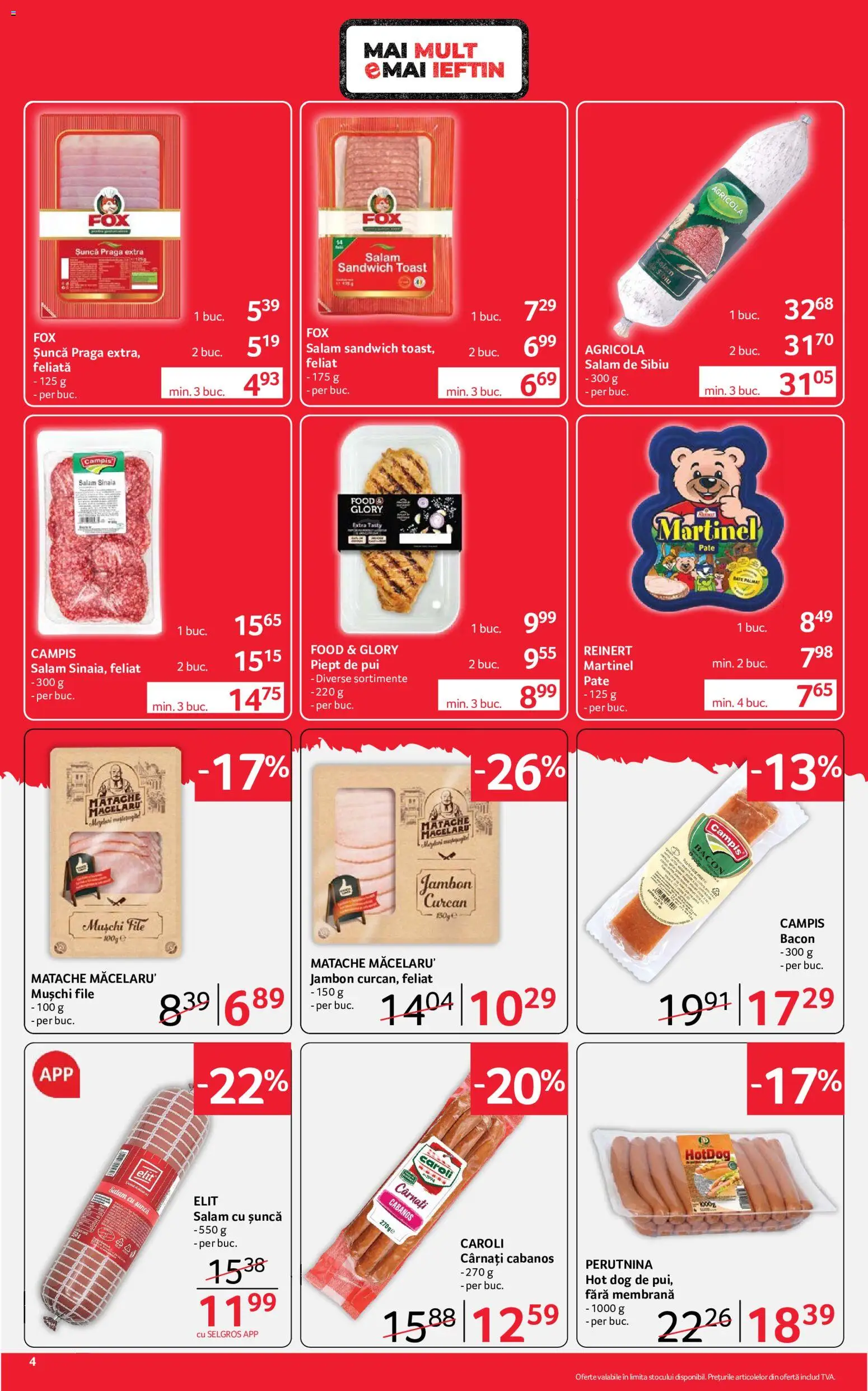 Catalog Selgros 10 - 22 Iulie 2026 | Pagina 4 | Produse: Hacıyatmaz Kedi Oyuncağı, Pate, Bacon, Salam