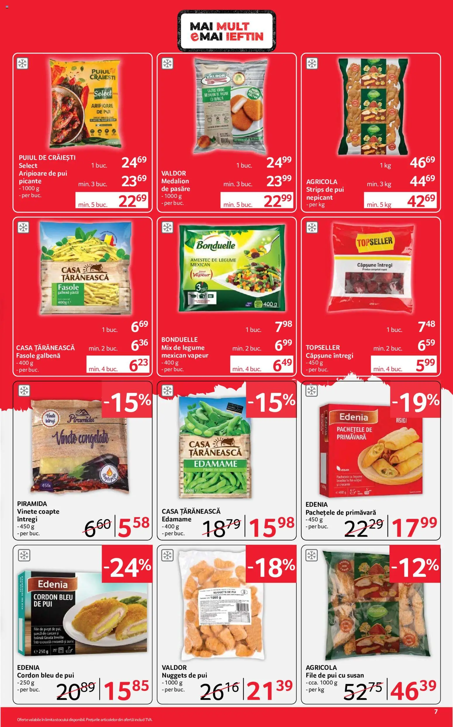Catalog Selgros 10 - 22 Iulie 2026 | Pagina 7 | Produse: Hacıyatmaz Kedi Oyuncağı, Cordon bleu, Șuncă, Legume