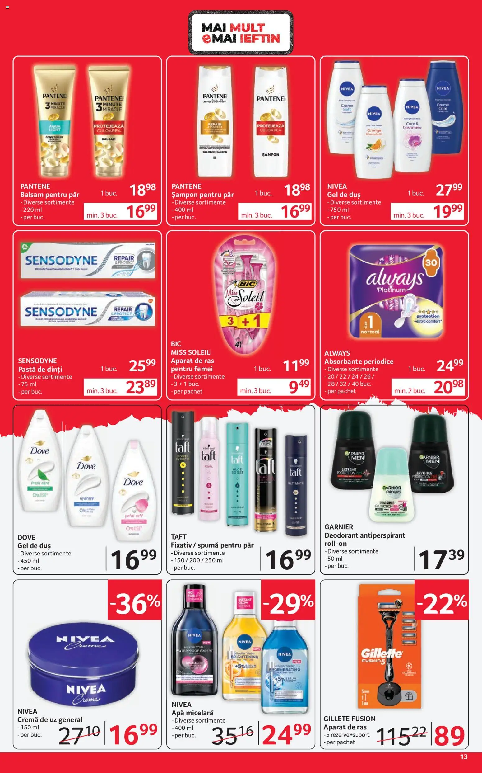 Catalog Selgros 10 - 22 Iulie 2026 | Pagina 13 | Produse: Duș, Cremă, Gel de duș, Apă