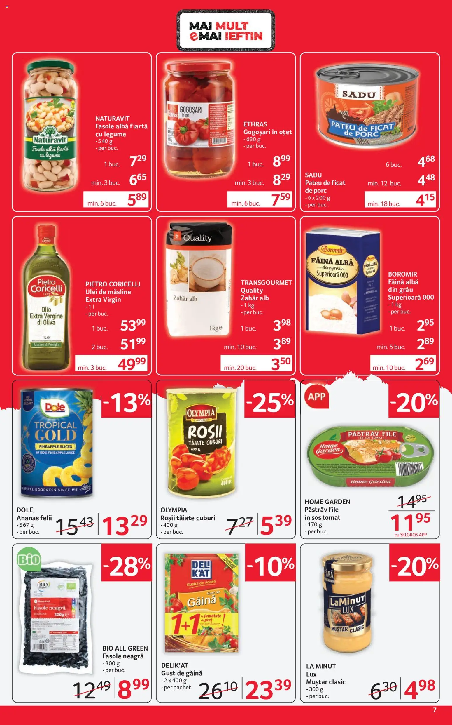 Catalog Selgros 10 - 22 Iulie 2026 | Pagina 7 | Produse: Şerit ödül, Măsline, Făină, Muștar