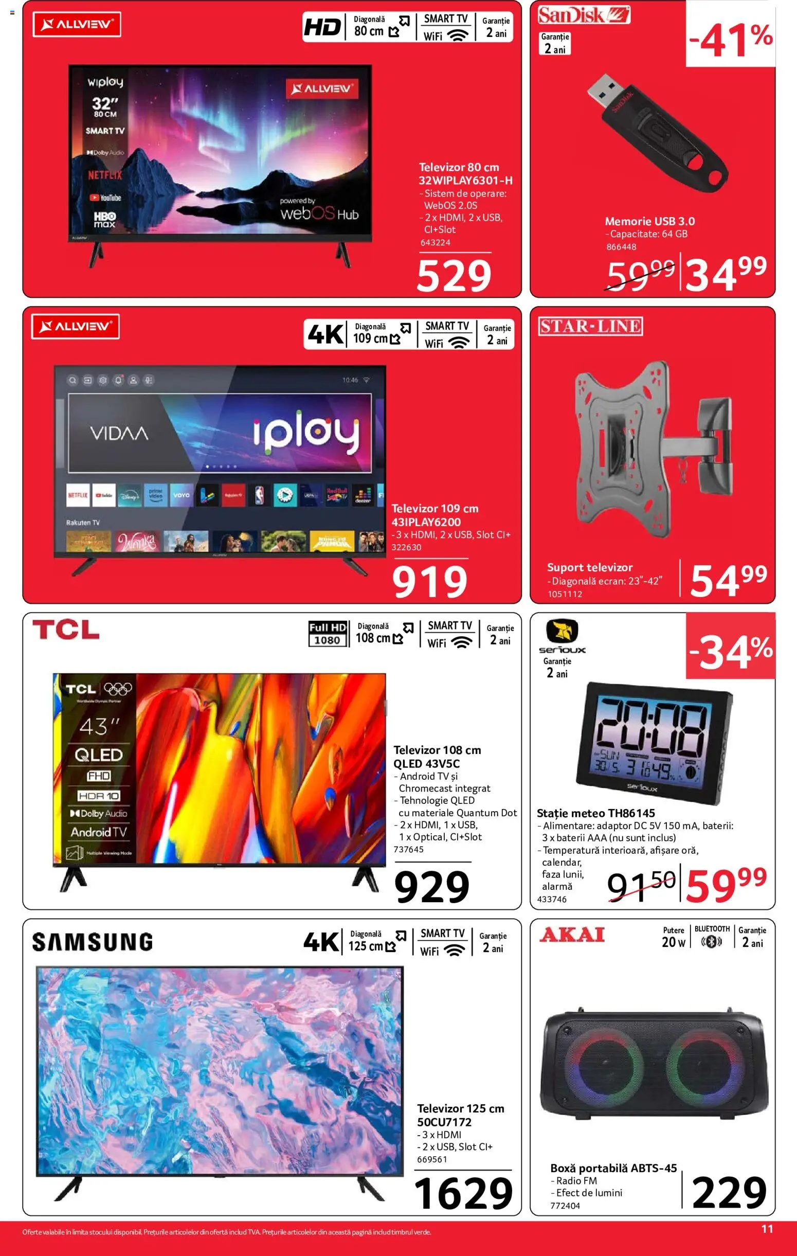 Catalog Selgros 10 - 22 Iulie 2026 | Pagina 11 | Produse: Televizor, Audio, Baterii, Boxă portabilă