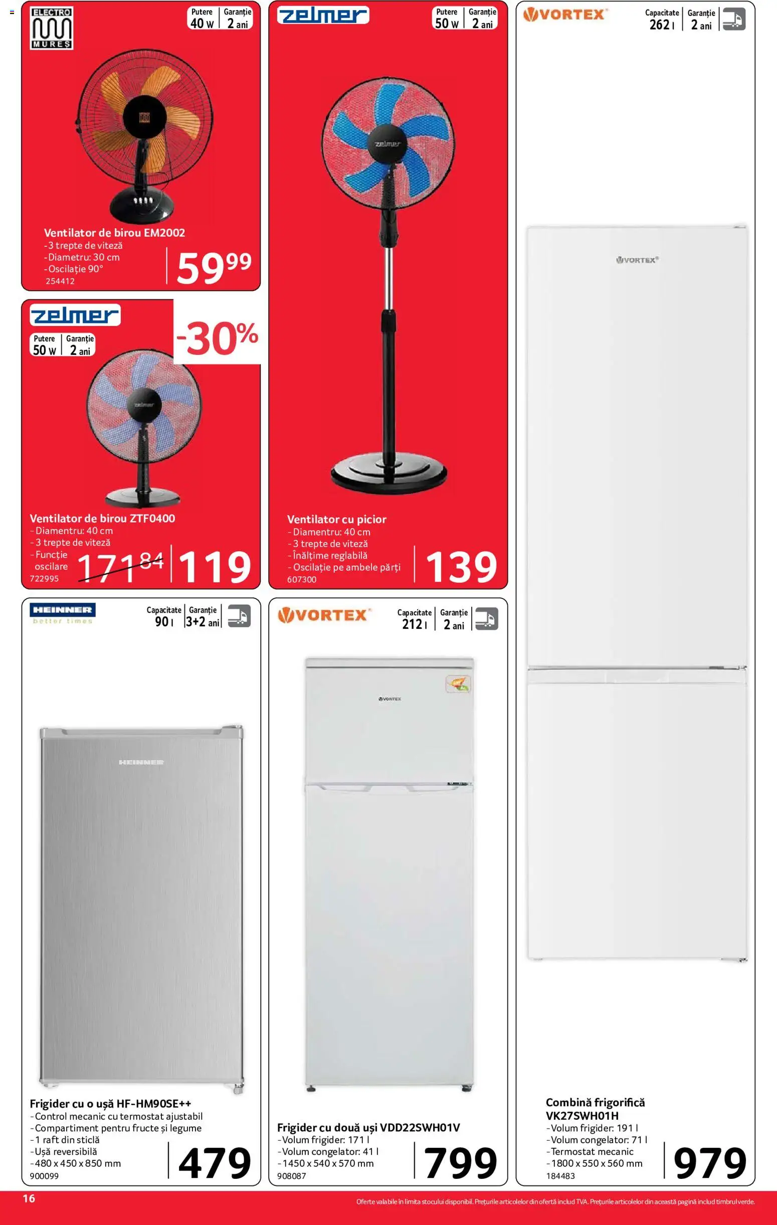 Catalog Selgros 10 - 22 Iulie 2026 | Pagina 16 | Produse: Çikolatalı gofret, Ventilator, Fructe, Combină frigorifică