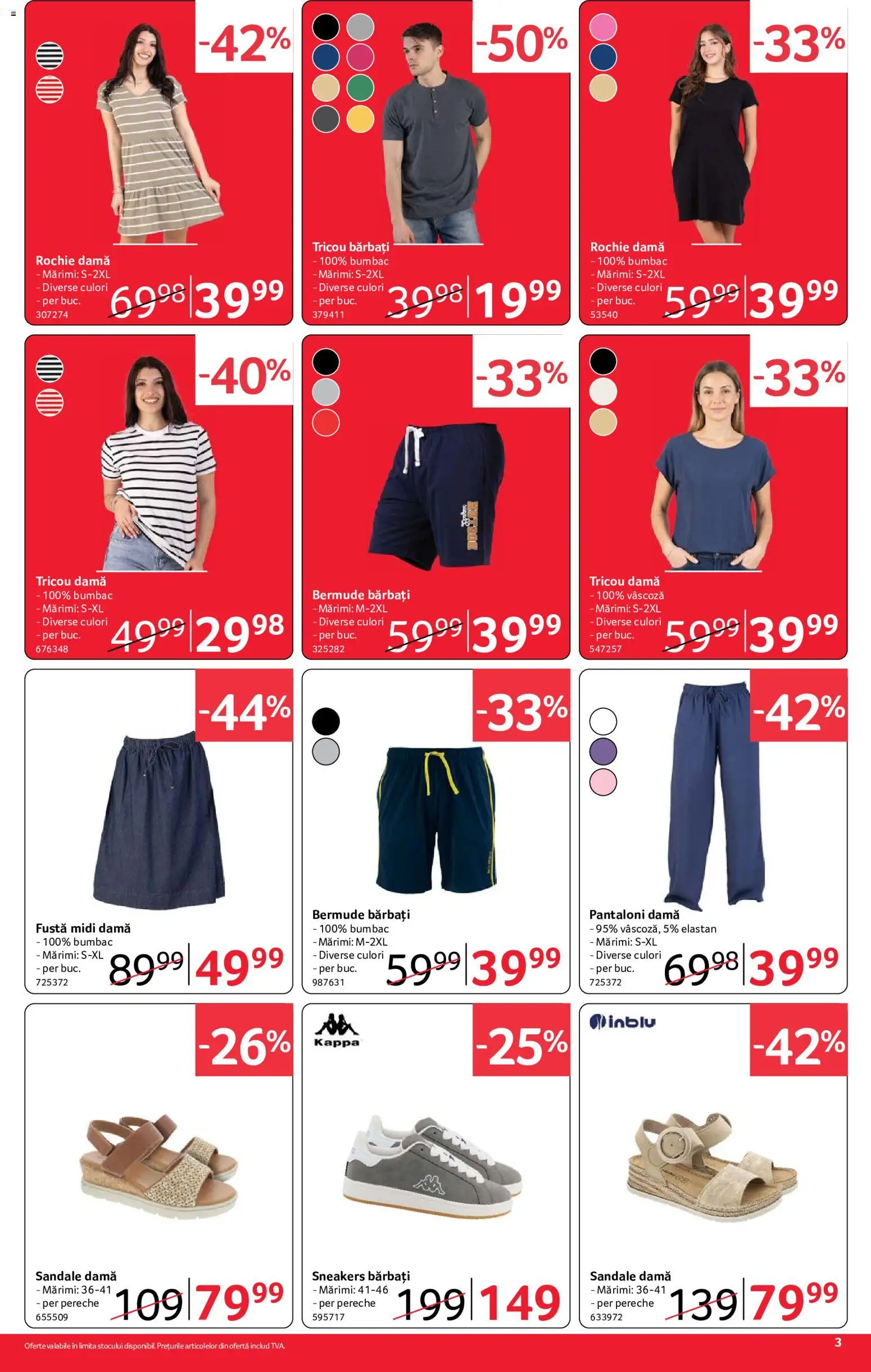 Catalog Selgros 10 - 22 Iulie 2026 | Pagina 3 | Produse: Rochie, Tricou, Pantaloni, Sandale