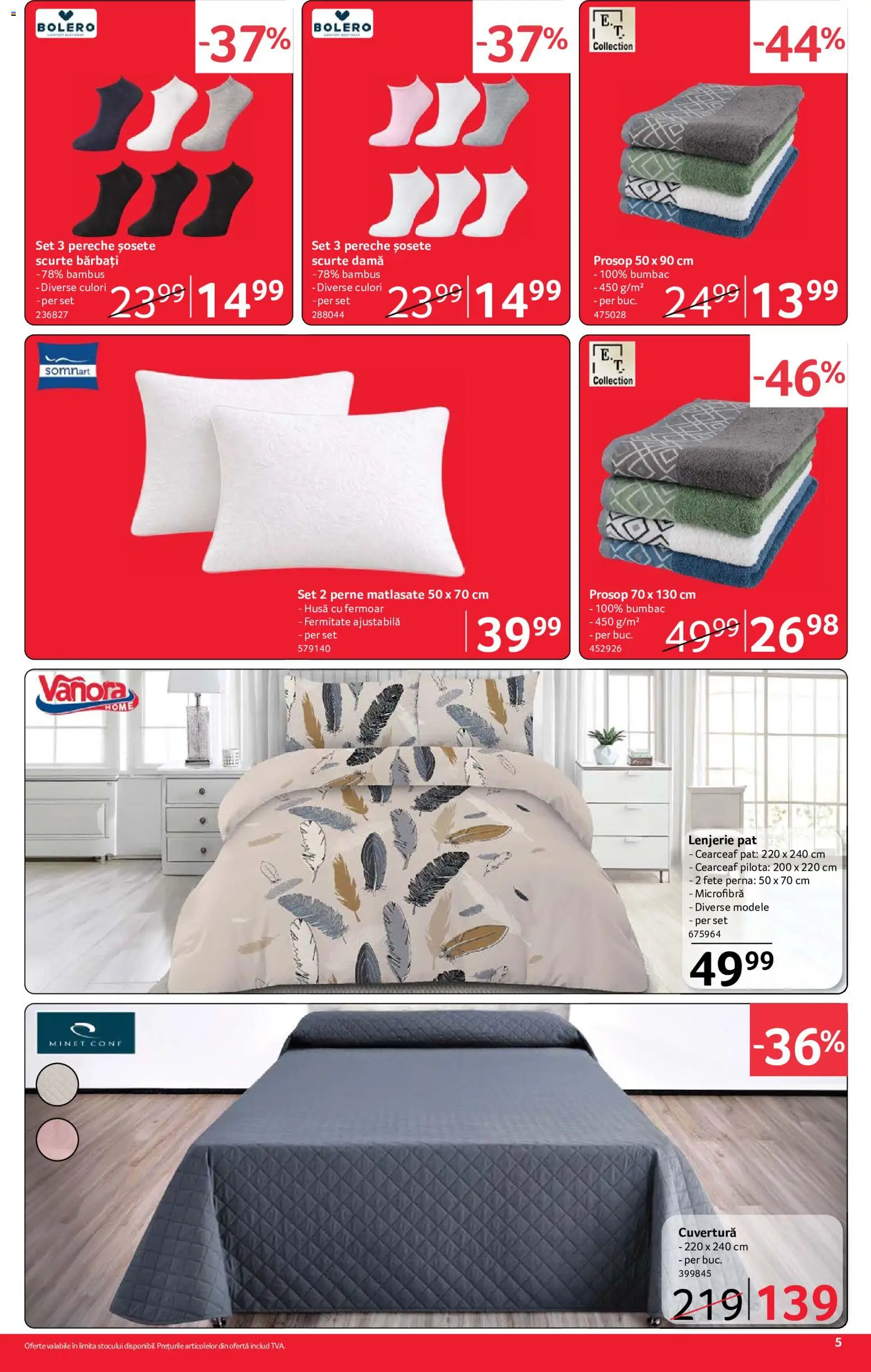 Catalog Selgros 10 - 22 Iulie 2026 | Pagina 5 | Produse: Cuvertură, Pat, Pernă, Șosete