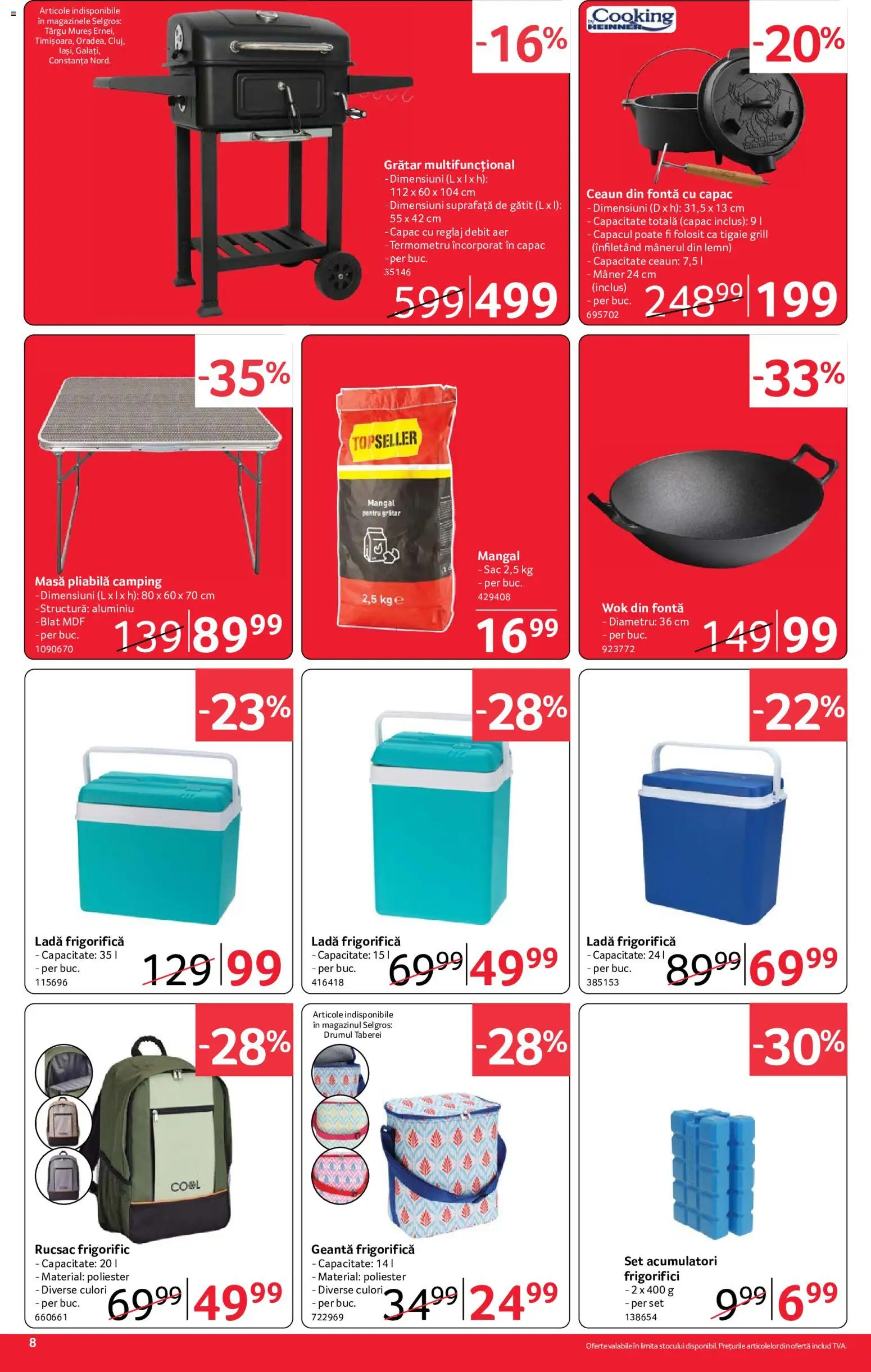 Catalog Selgros 10 - 22 Iulie 2026 | Pagina 8 | Produse: Geantă, Tigaie, Grill, Ladă frigorifică
