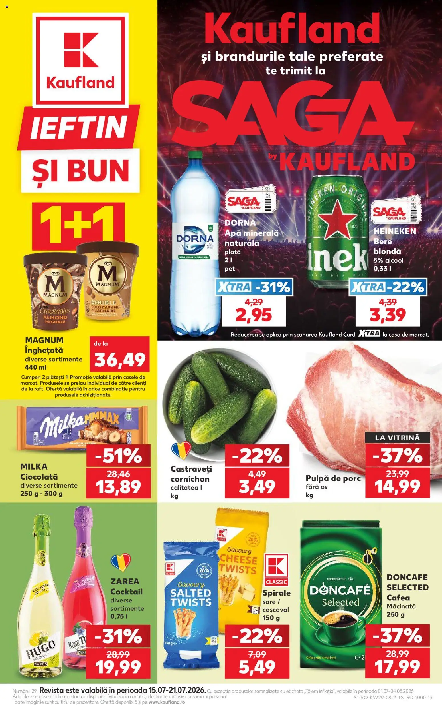 Catalog Kaufland 15 - 20 Iulie 2026 | Pagina 1 | Produse: Yazı tahtası kalemi, Vitrină, Ciocolată, Cocktail