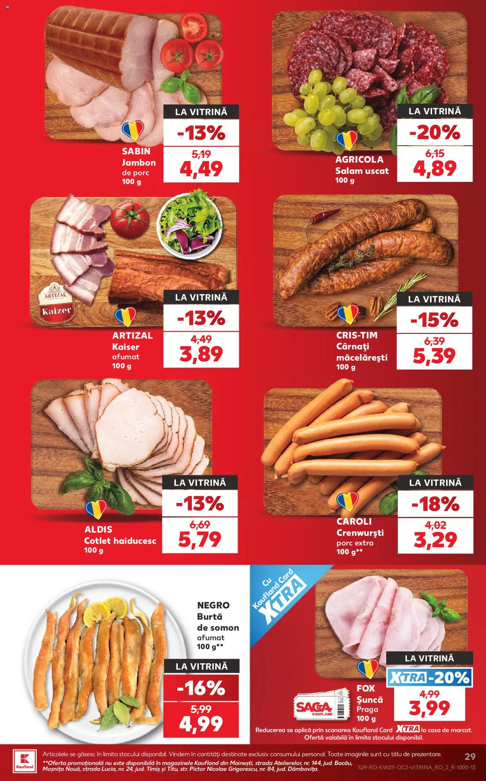 Catalog Kaufland 15 - 20 Iulie 2026 | Pagina 29 | Produse: Vitrină, Salam, Șuncă, Cârnați
