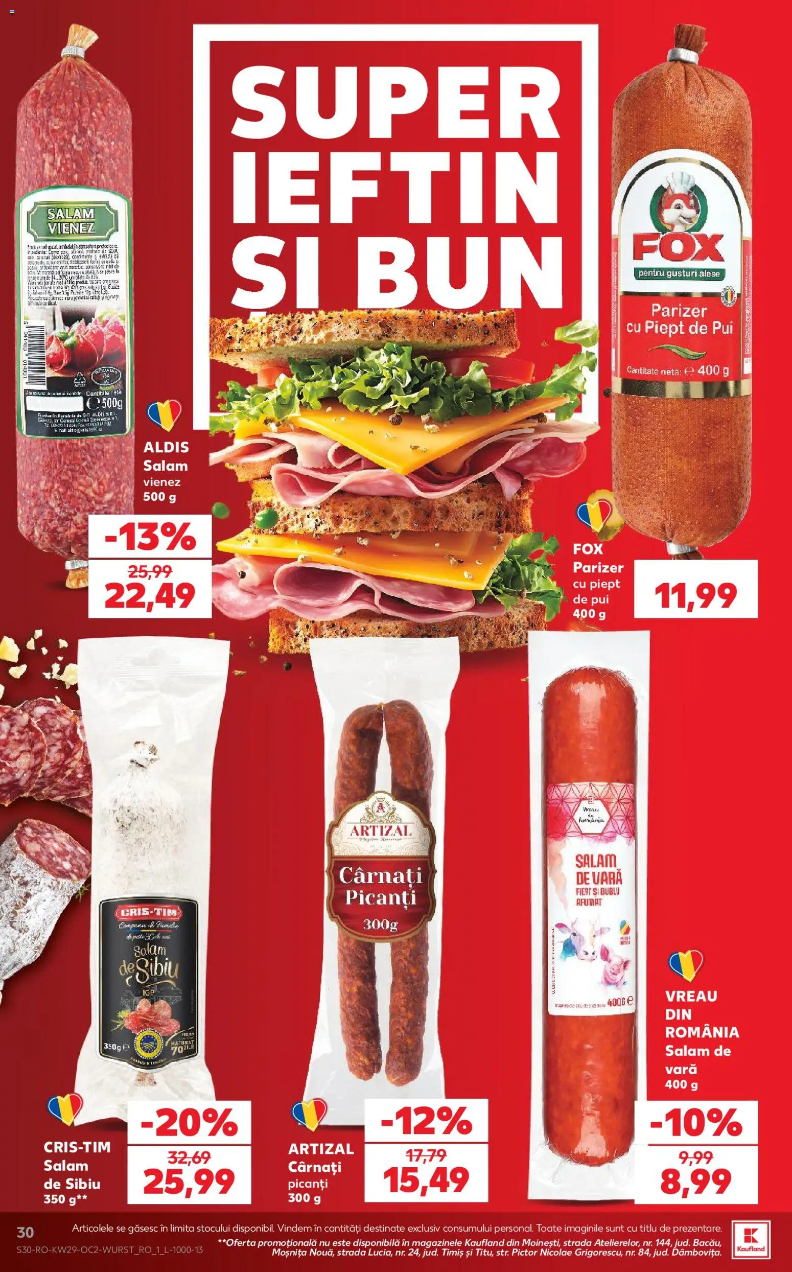Catalog Kaufland 15 - 20 Iulie 2026 | Pagina 30 | Produse: Hacıyatmaz Kedi Oyuncağı, Salam, Parizer, Cârnați