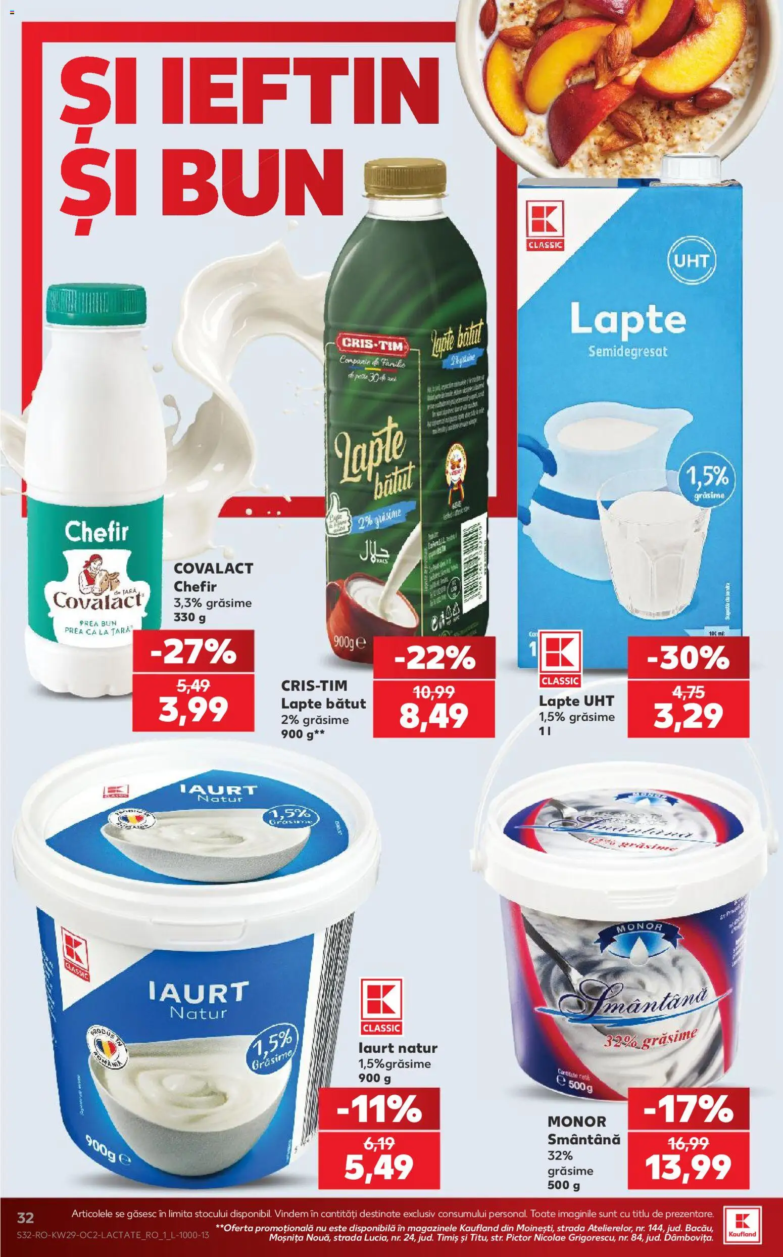 Catalog Kaufland 15 - 20 Iulie 2026 | Pagina 32 | Produse: Lapte, Iaurt, Smântână